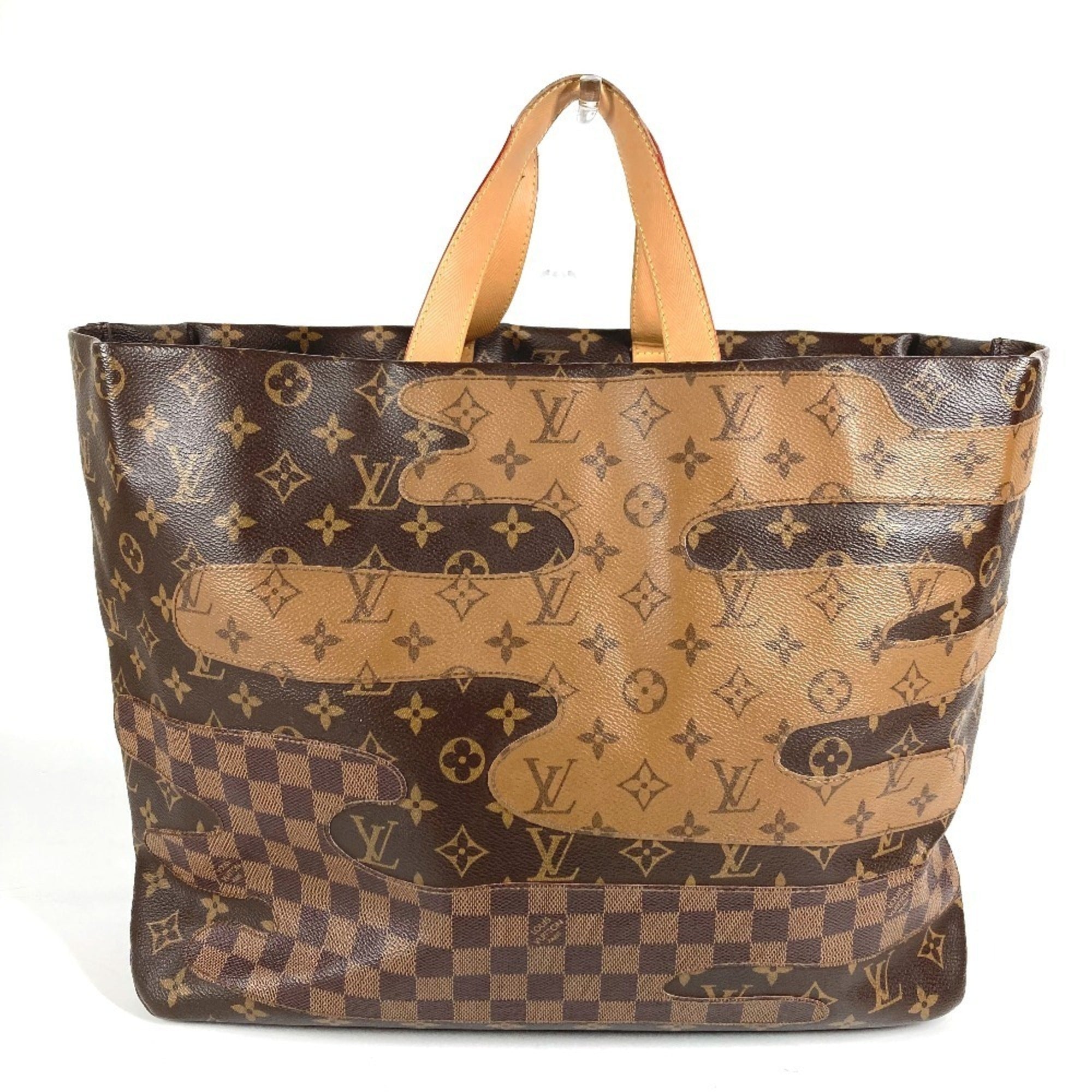Louis Vuitton Brown Monogram Damier Canvas Handbag Shoulder Bag Tote Bag (Pre-Owned)