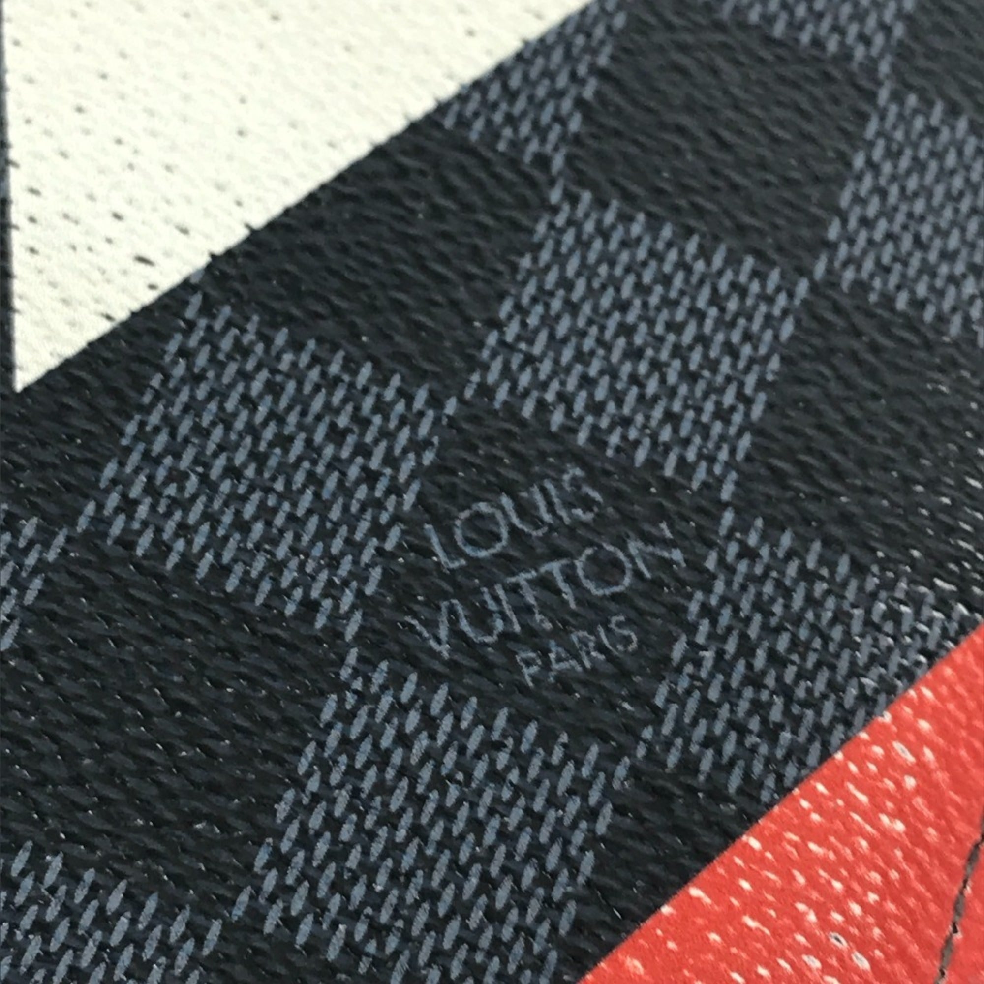 Louis Vuitton Blue Navy Red Color White Long Wallet (Bi-Fold) (Pre-Owned)