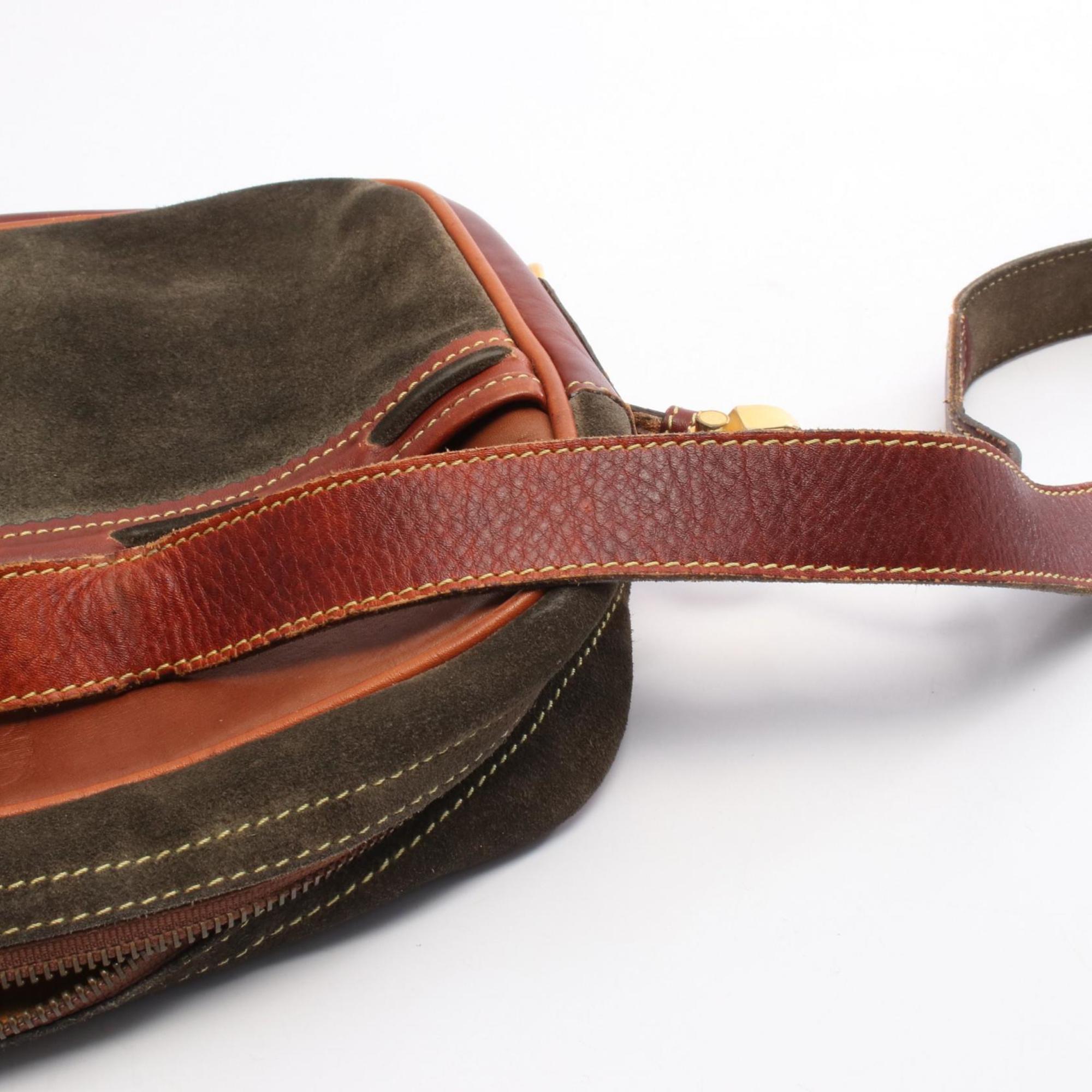 Loewe Brown Khaki Suede Leather Shoulder Bag (Pre-Owned)