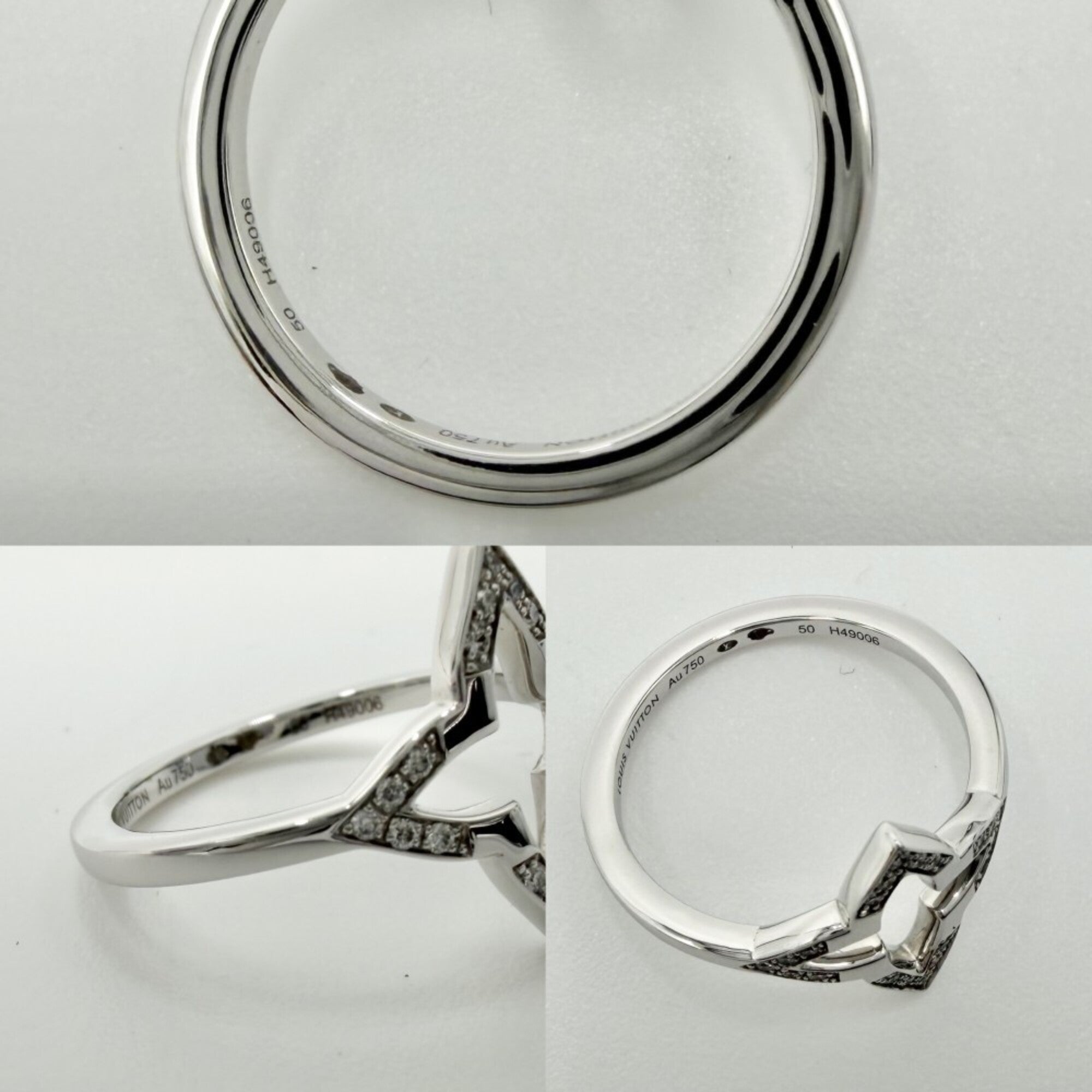 Louis Vuitton White Gold White Gold (18K) Band Ring (Pre-Owned)