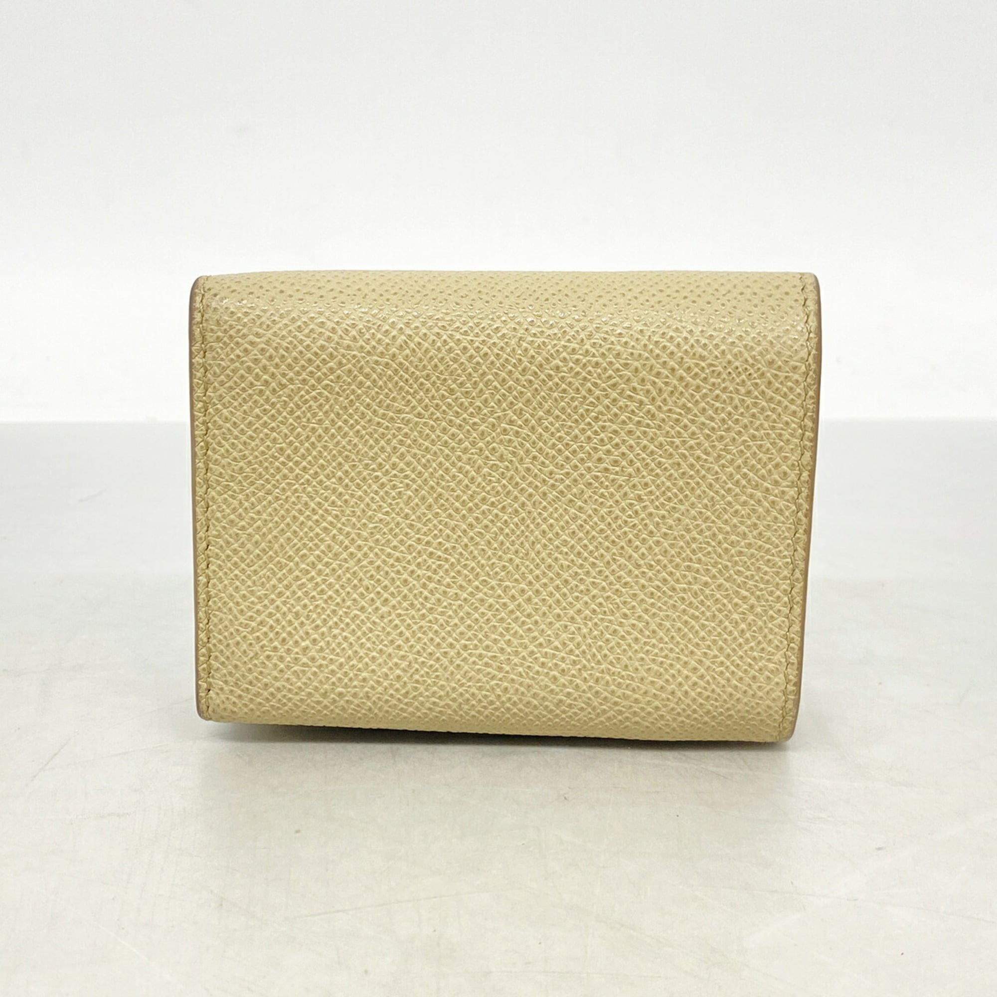 Christian Dior Beige Leather Wallet (Tri-Fold) (Pre-Owned)