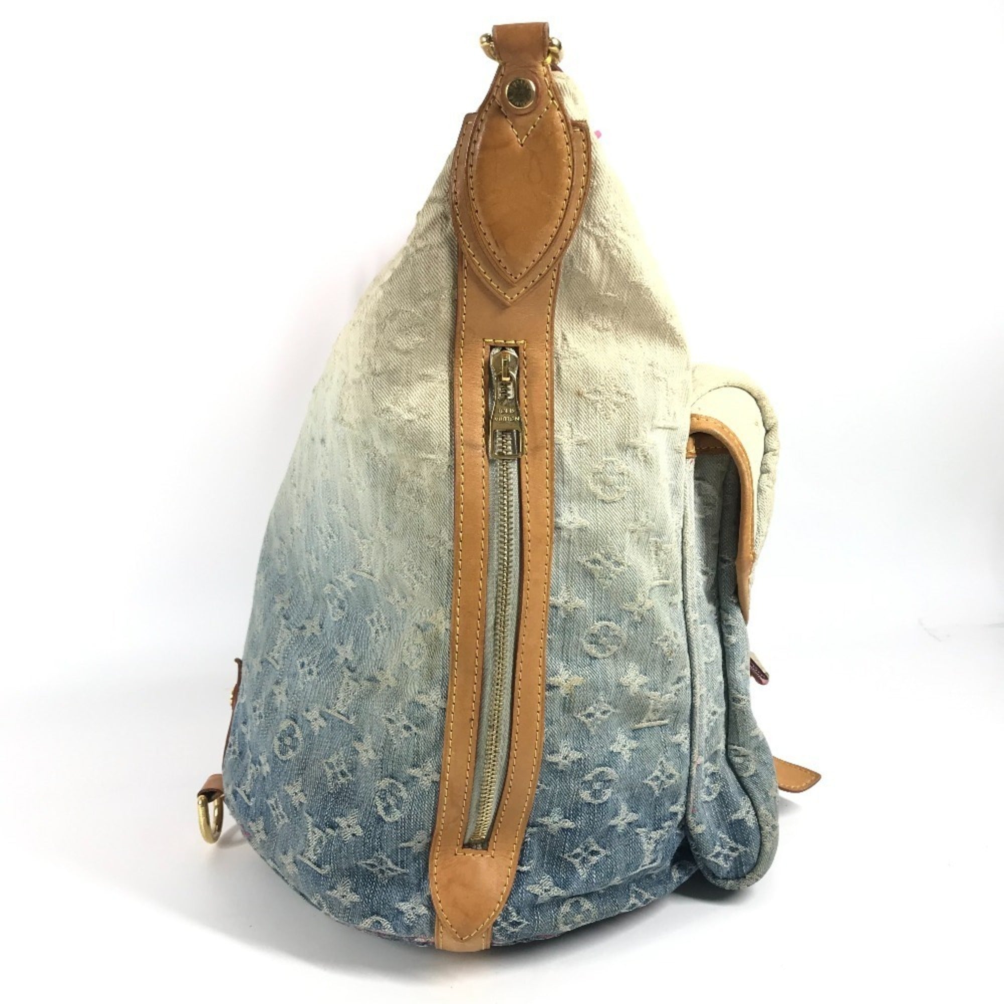 Louis Vuitton Monogram Denim Blue Pink Monogram Denim Shoulder Bag (Pre-Owned)