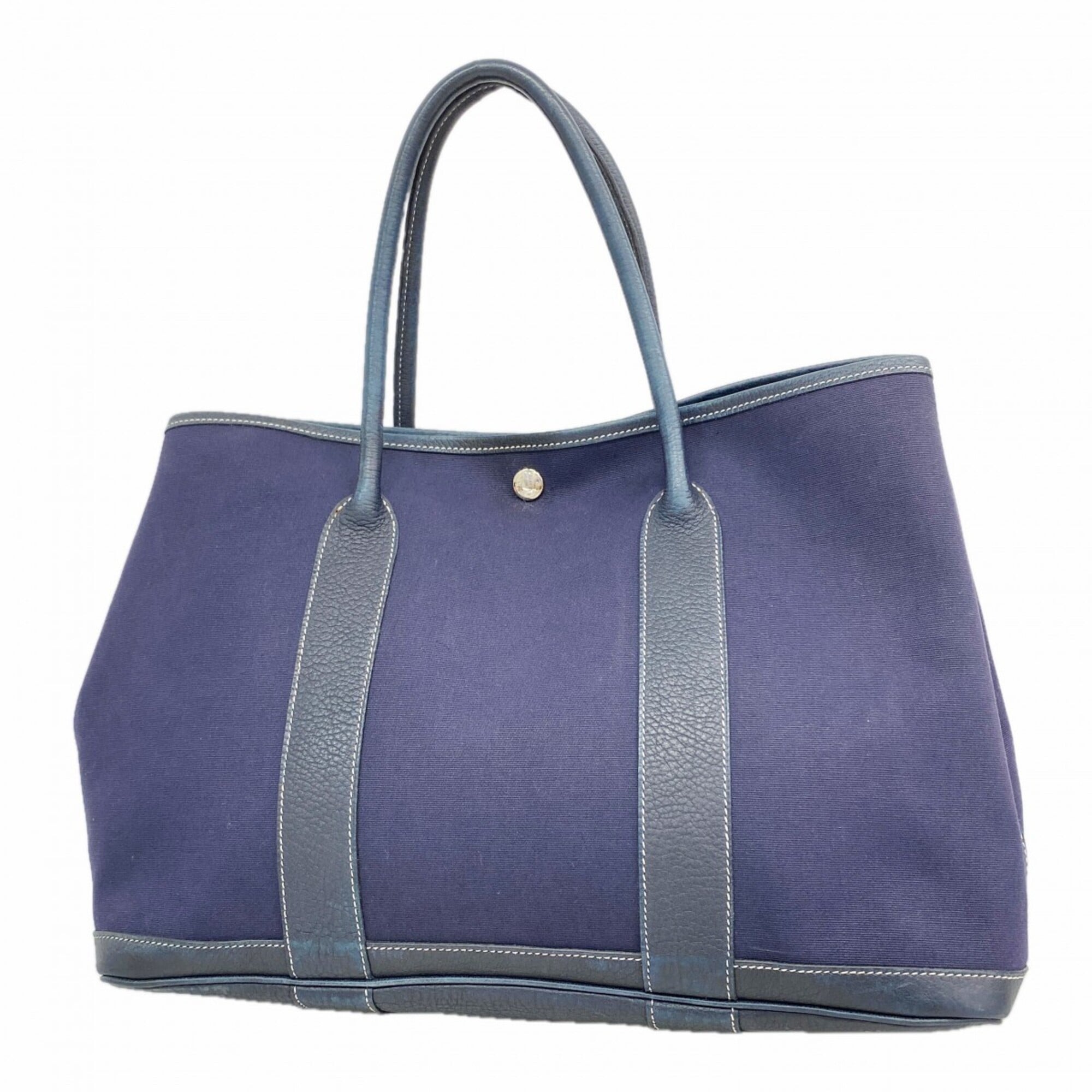 Hermes Navy Toile H Tote Bag (Pre-Owned)