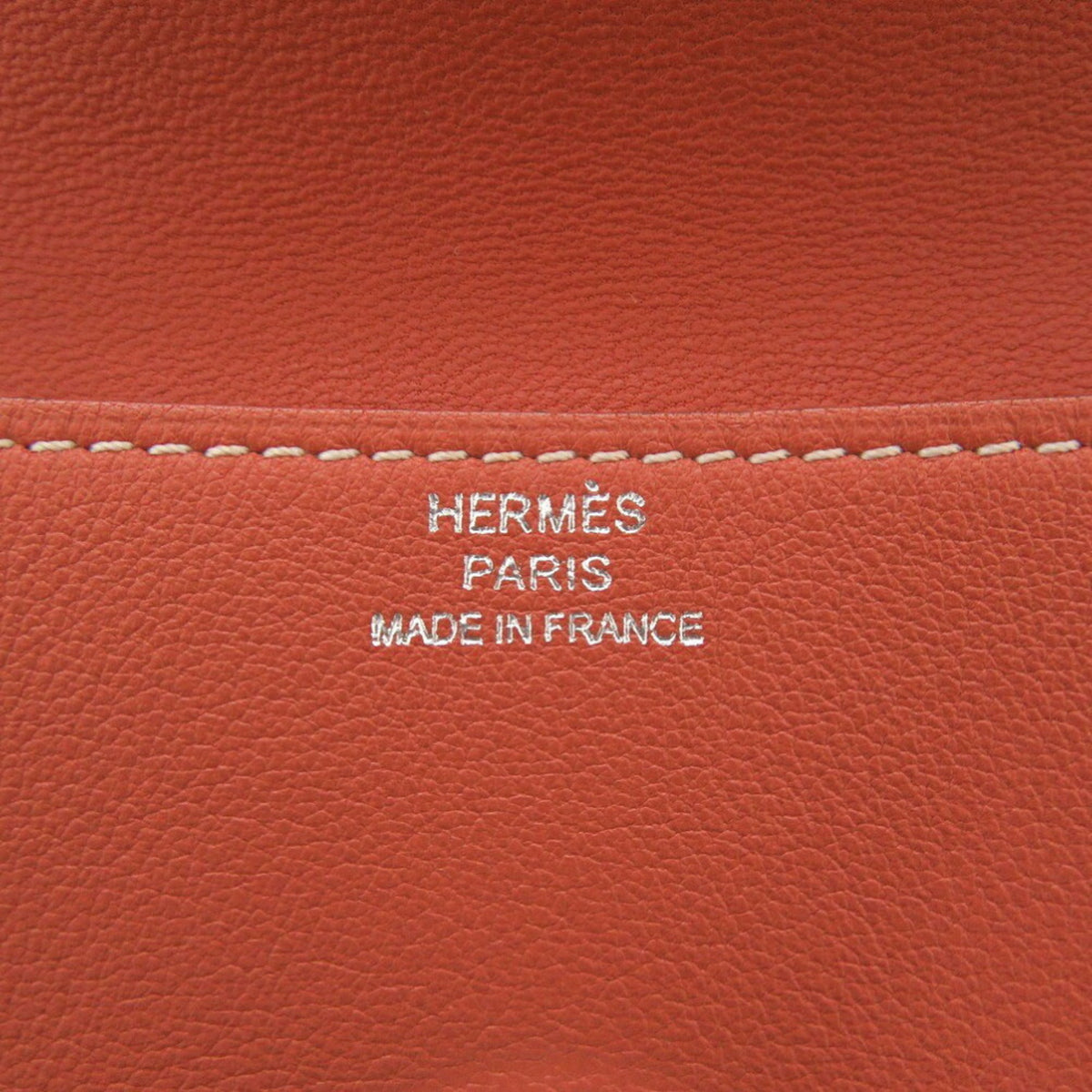 Hermes Crevette Sanguine Swift Leather Coin Purse/Coin Case (Pre-Owned)