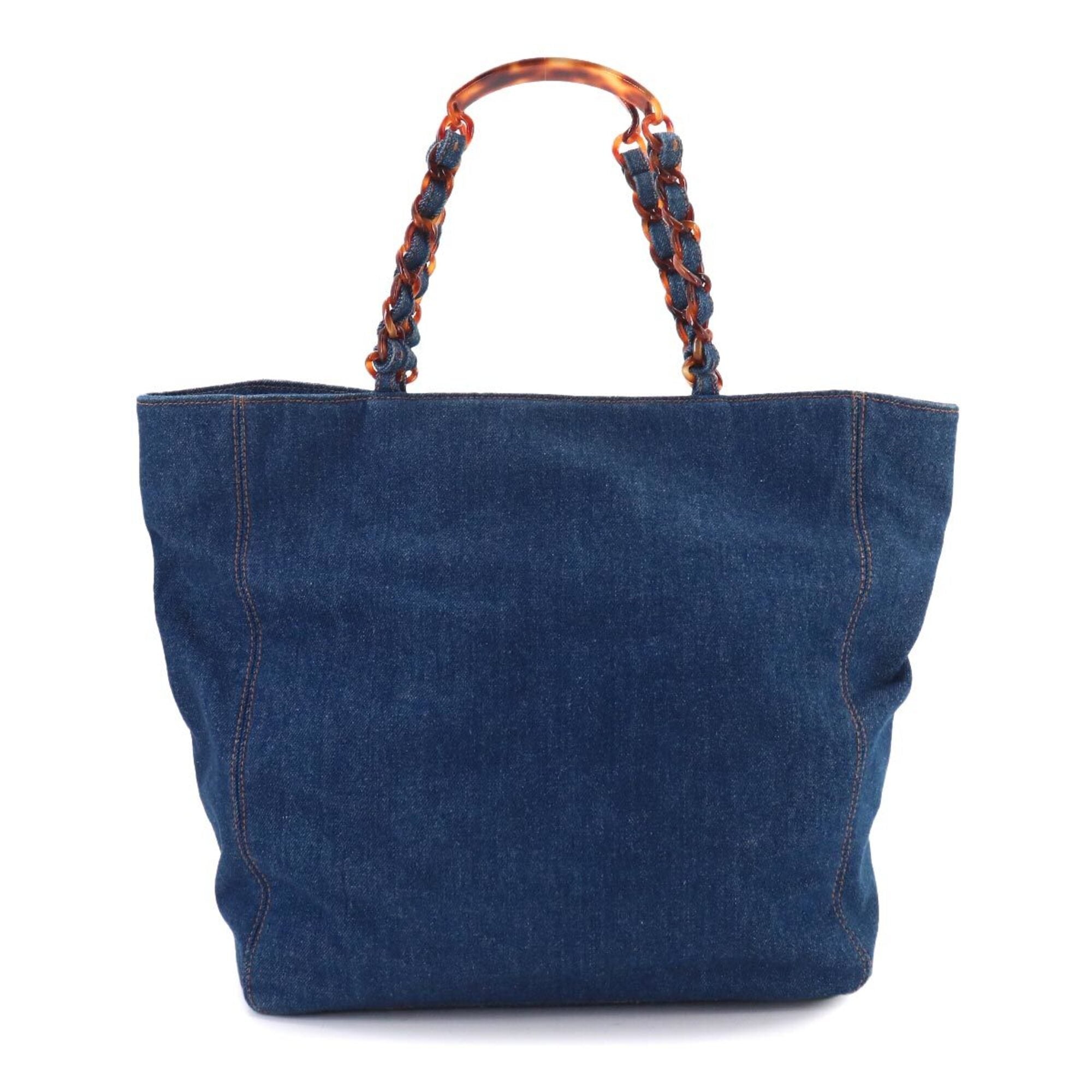 Chanel Blue Denim Handbag Tote Bag (Pre-Owned)