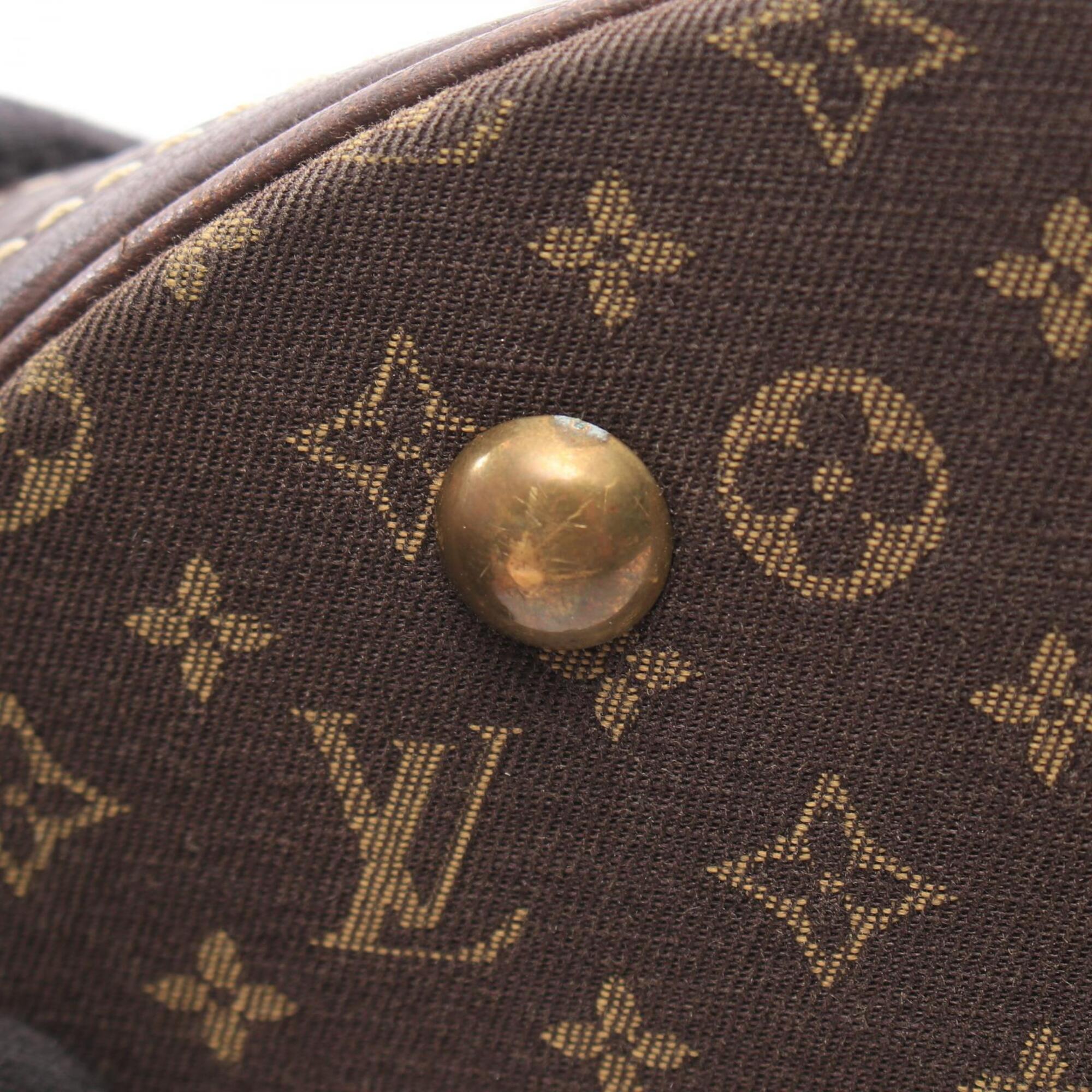 Louis Vuitton Brown Ebene Monogram Mini Lin Canvas Leather Handbag Tote Bag (Pre-Owned)