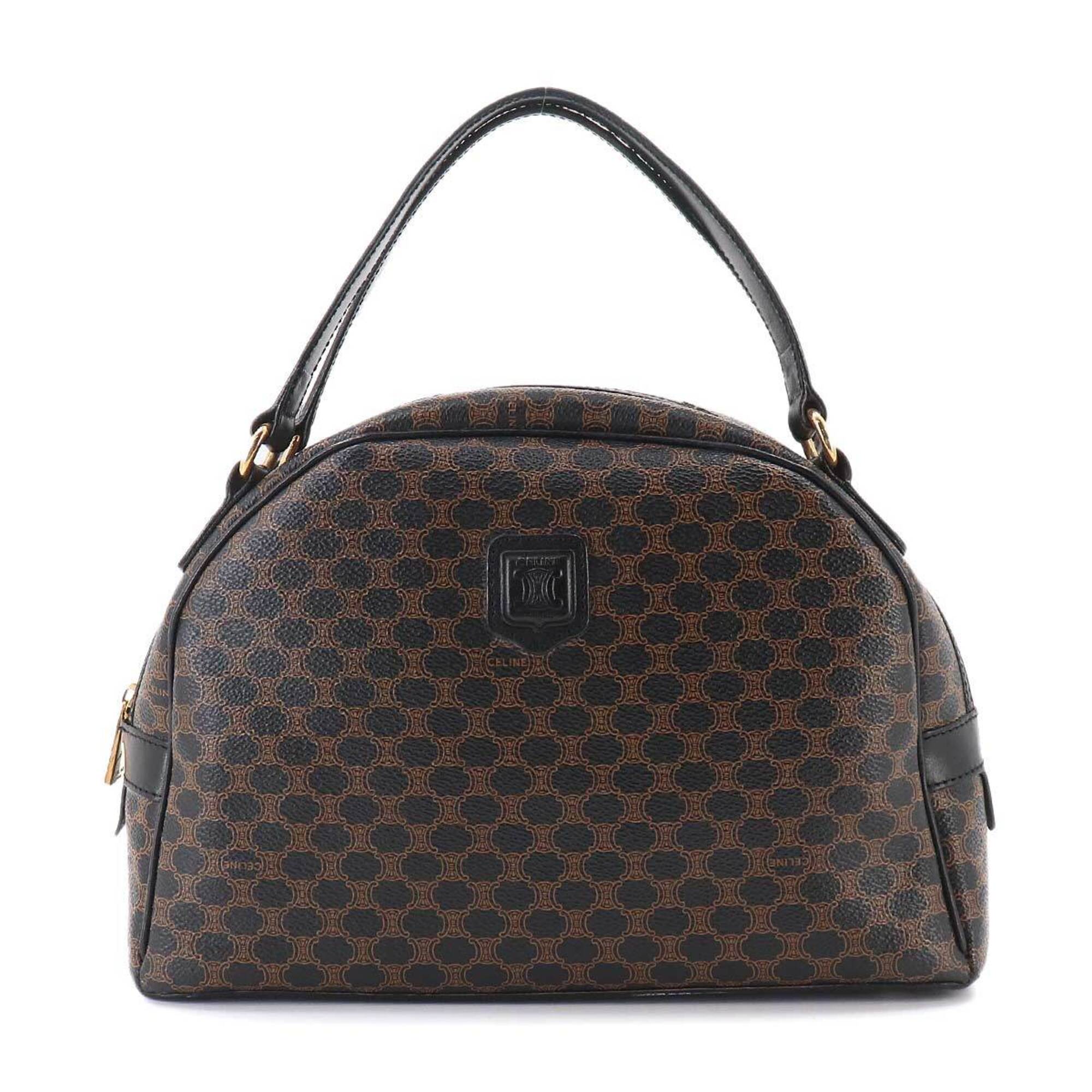 Celine Black Brown Faux Leather Handbag (Pre-Owned)