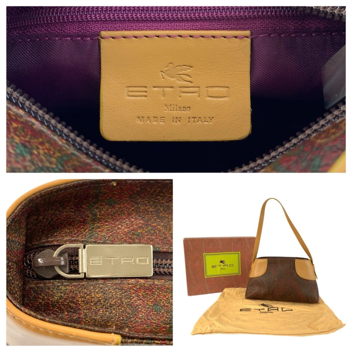 Etro Brown Pvc Handbag Shoulder Bag (Pre-Owned)