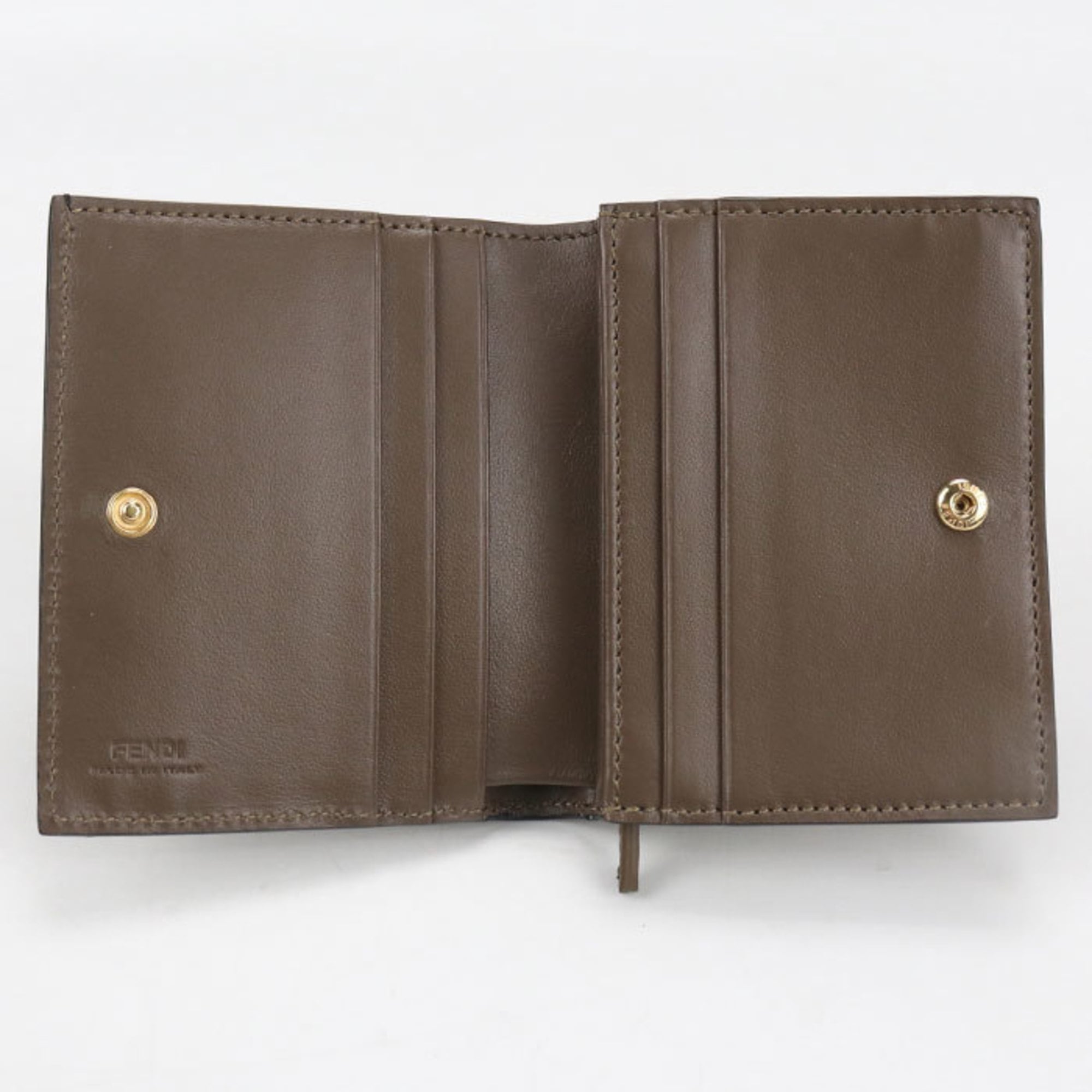 Fendi Zucca Brown Leather Wallet (Bi-Fold) (Pre-Owned)