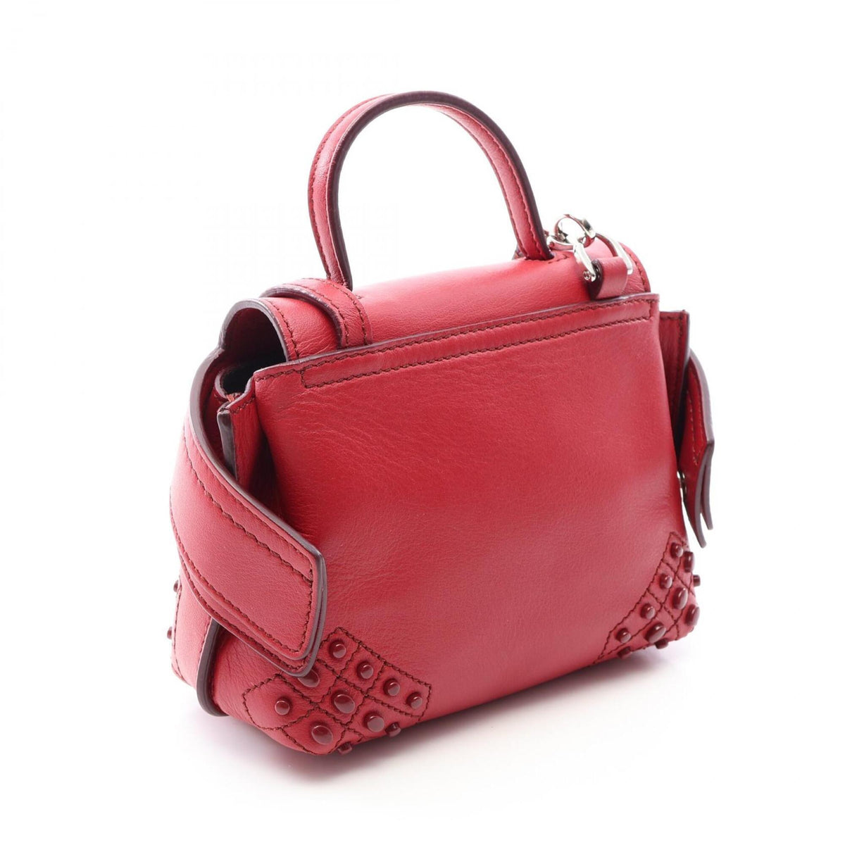 Tod's Red Color Leather Handbag (Pre-Owned)