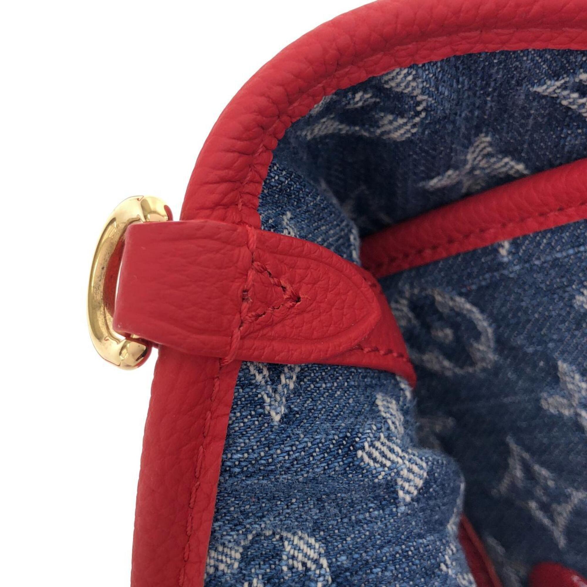 Louis Vuitton Monogram Cherry Rouge Denim Leather Handbag (Pre-Owned)