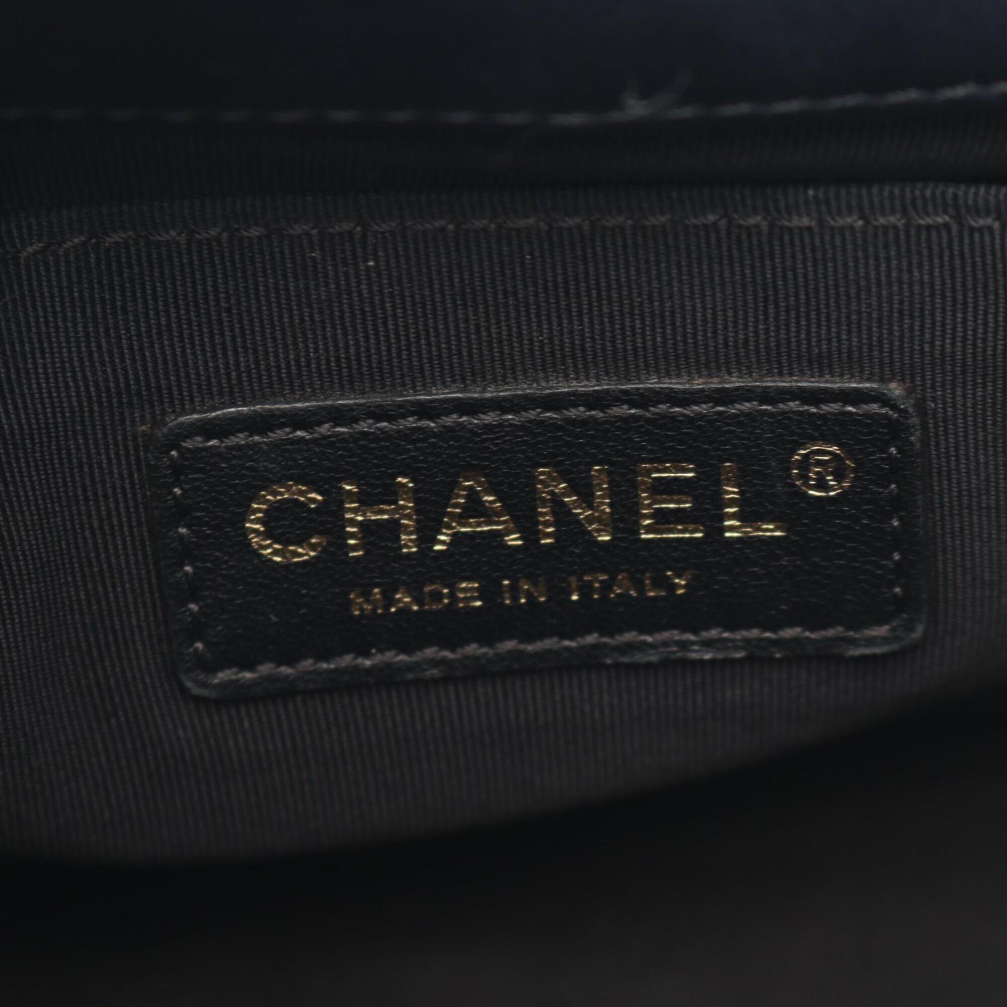 Chanel Blue Navy Leather Handbag Shoulder Bag (Pre-Owned)