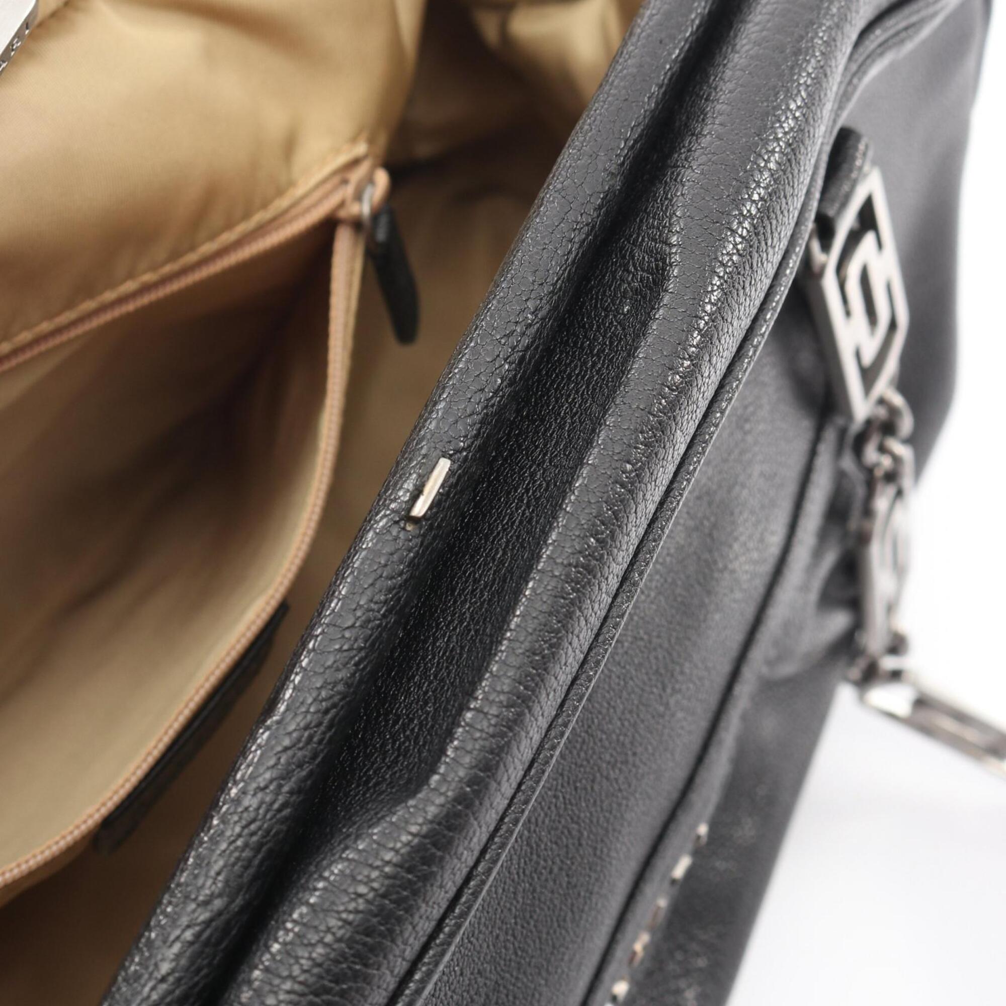 Bvlgari Black Leather Handbag Shoulder Bag (Pre-Owned)