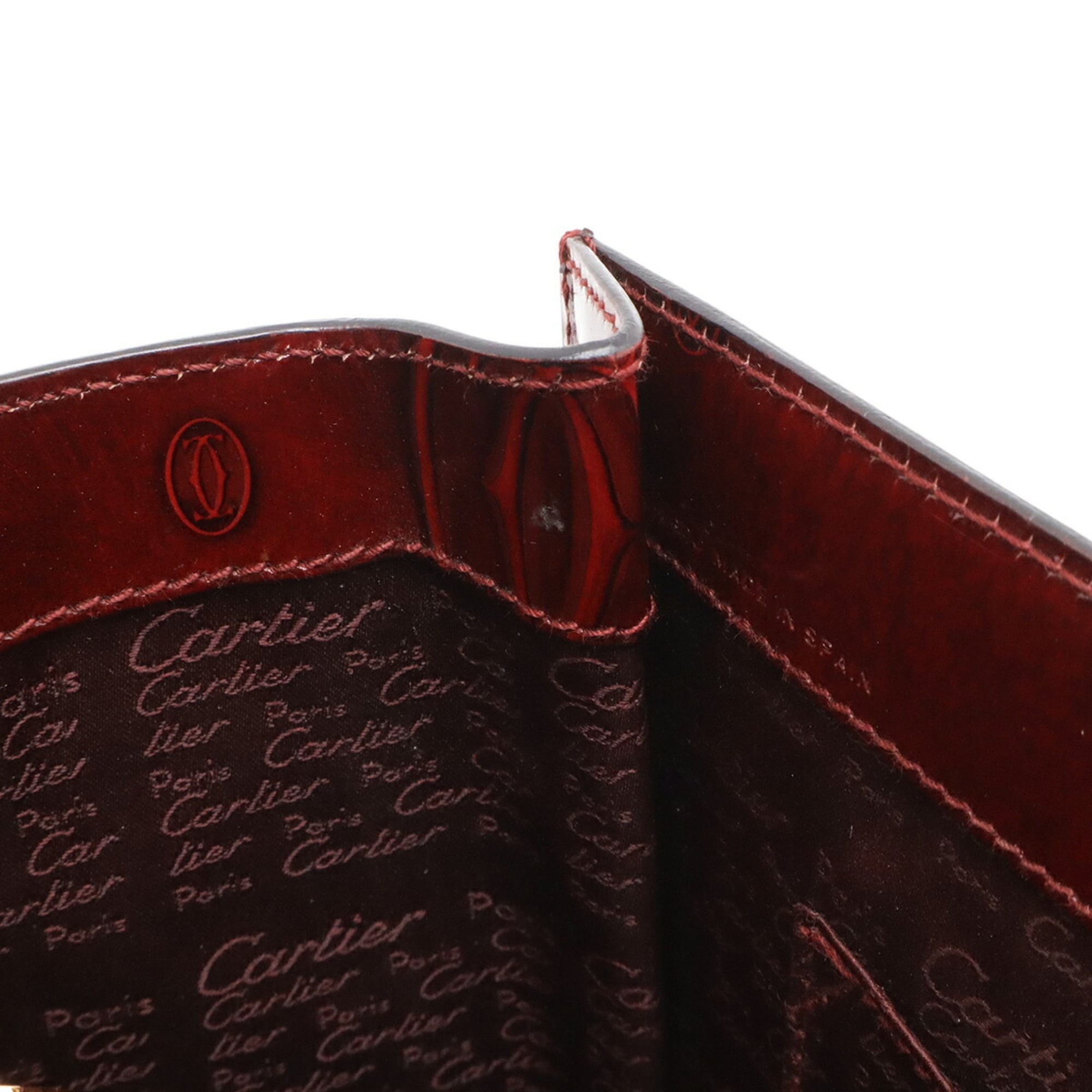 Cartier Happy Birthday Bordeaux Leather Handbag (Pre-Owned)