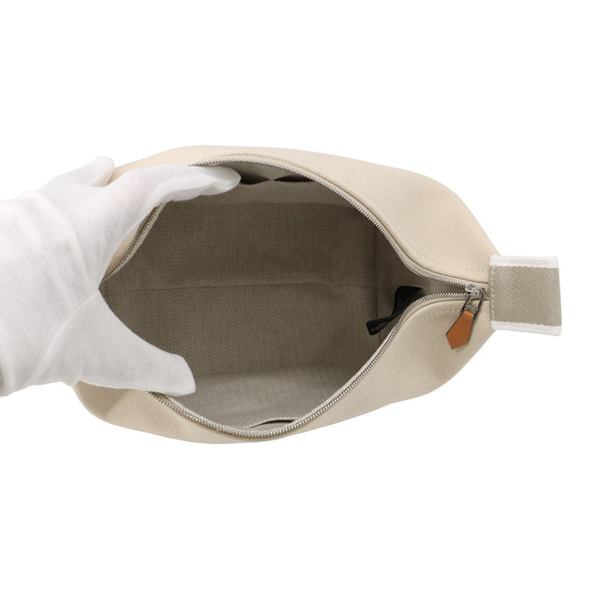 Hermes Natural Canvas Handbag Pouch (Pre-Owned)