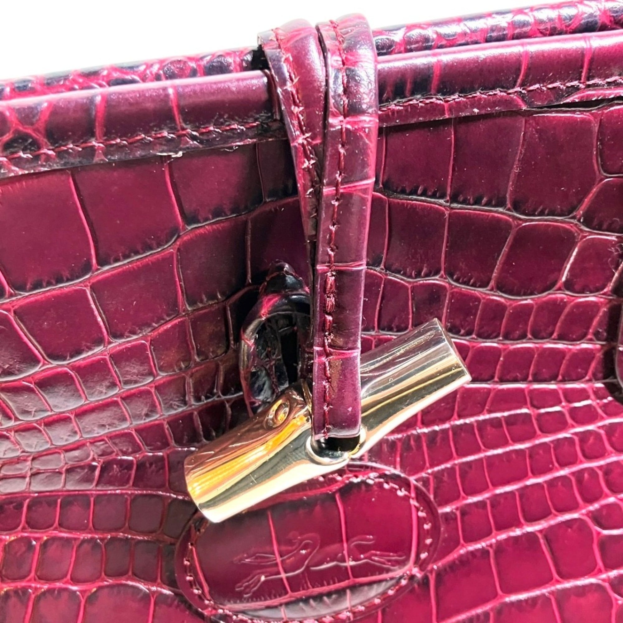 Longchamp Purple Leather Handbag (Pre-Owned)