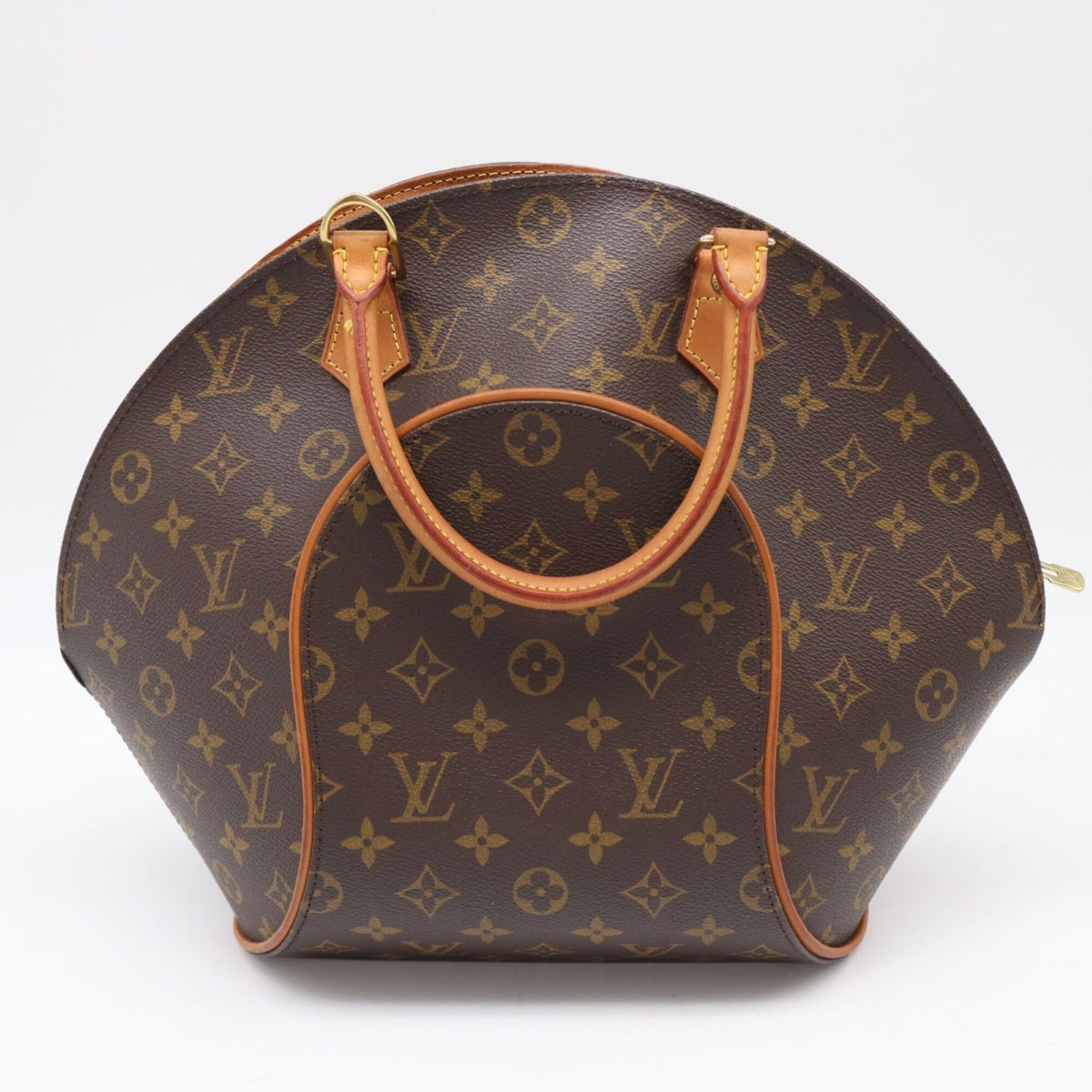 Louis Vuitton Beige Brown Monogram Coated Canvas Leather Handbag (Pre-Owned)