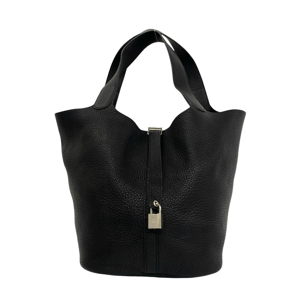 Hermes Black Taurillon Clemence Leather Handbag Tote Bag (Pre-Owned)