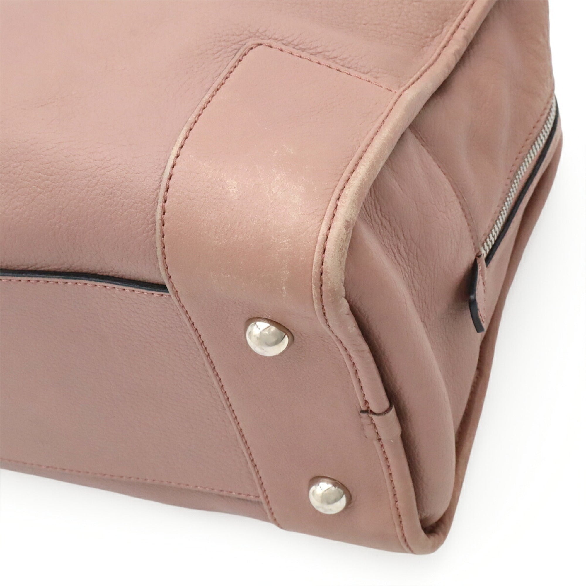 Loewe Pink Leather Boston Bag Handbag (Pre-Owned)