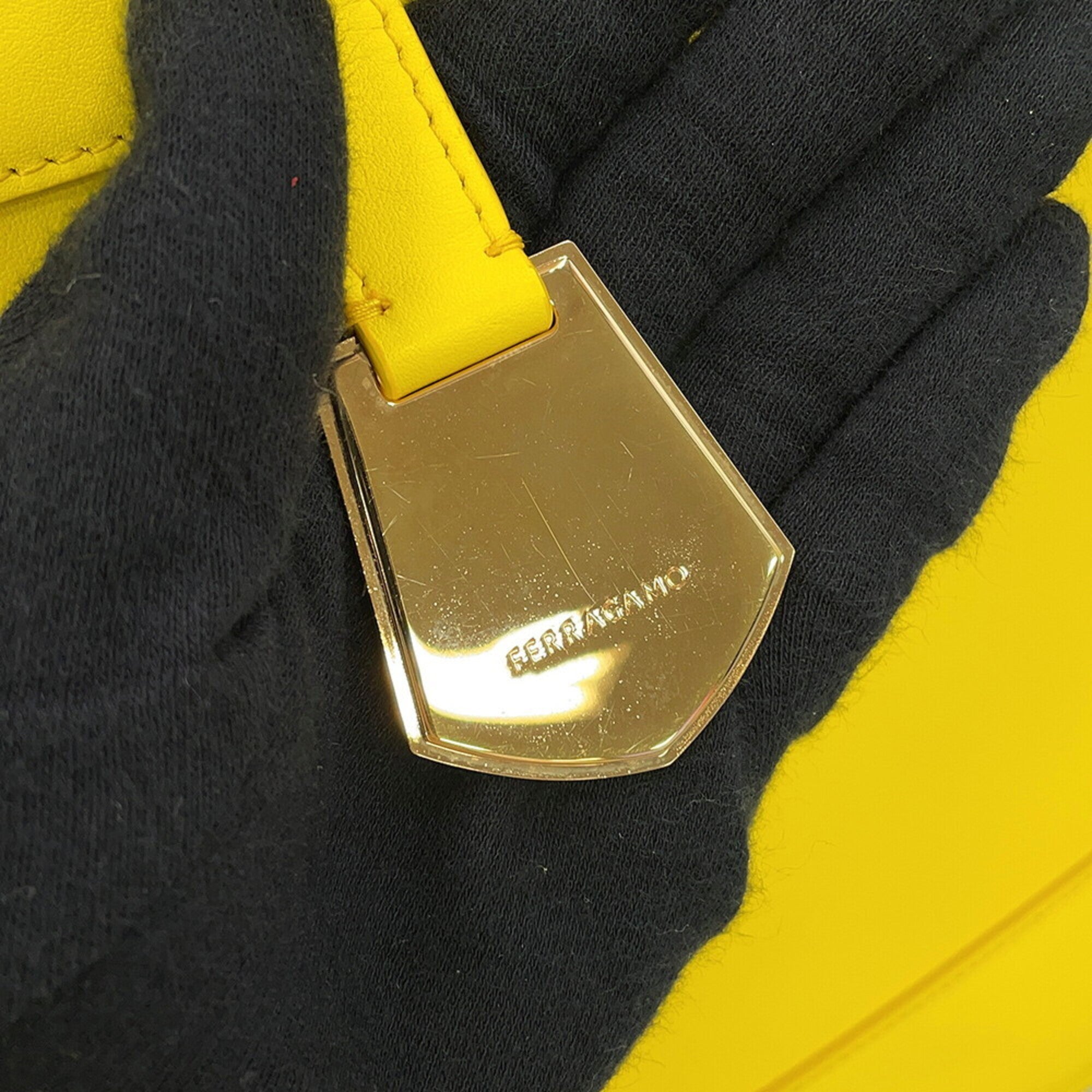 Salvatore Ferragamo Yellow Leather Tote Bag (Pre-Owned)