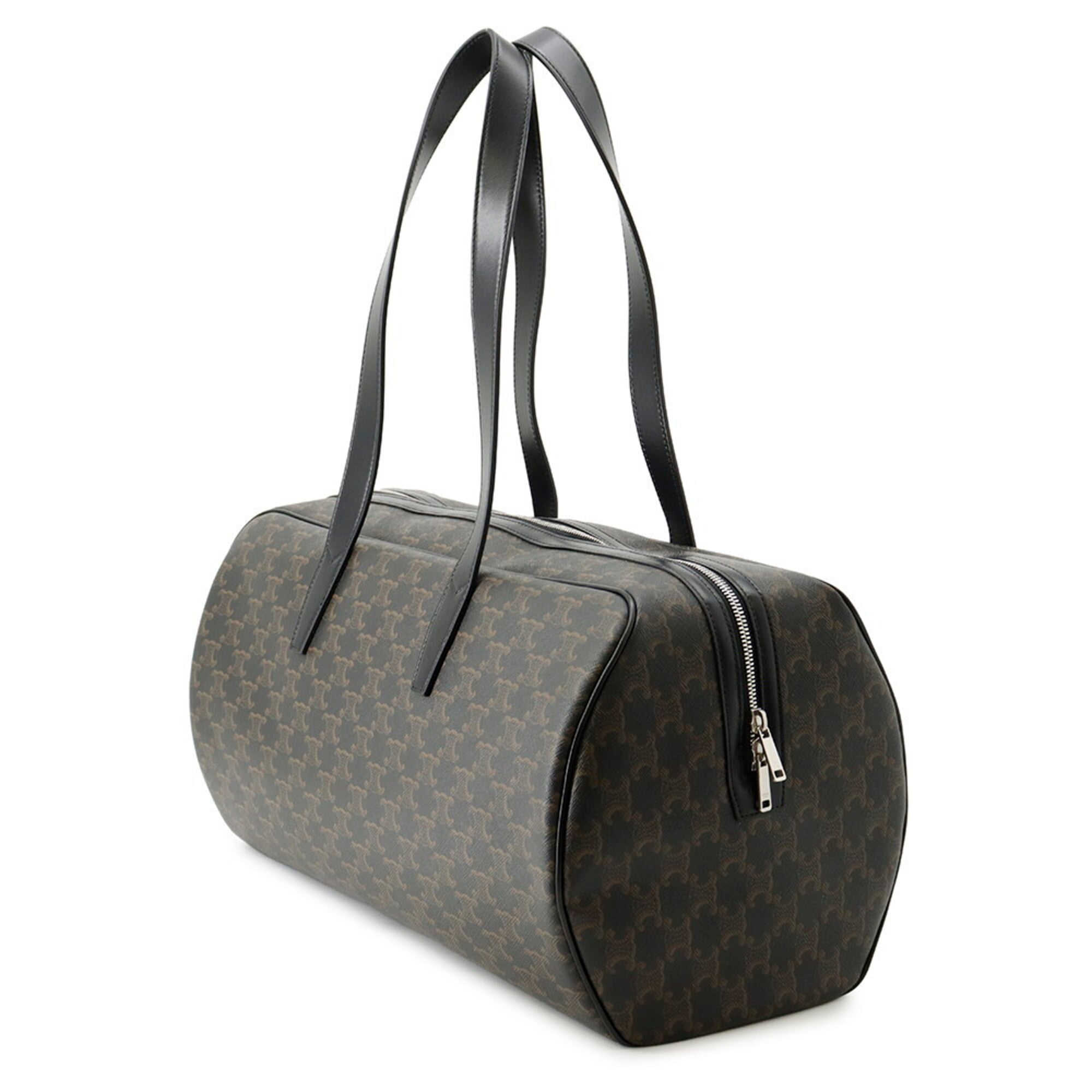 Celine Brown Leather Pvc Boston Bag Handbag (Pre-Owned)