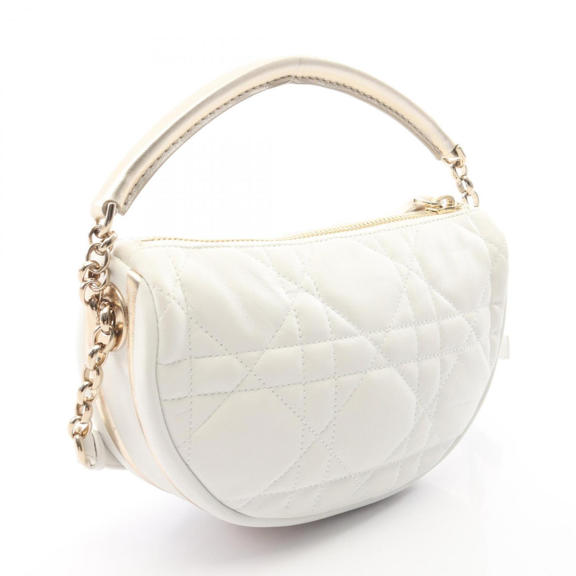 Christian Dior White Leather Handbag Shoulder Bag (Pre-Owned)