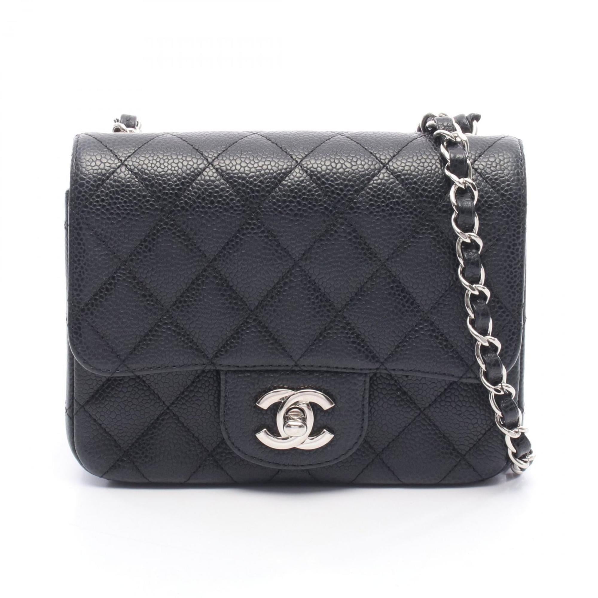 Chanel Black Leather Handbag Shoulder Bag (Pre-Owned)