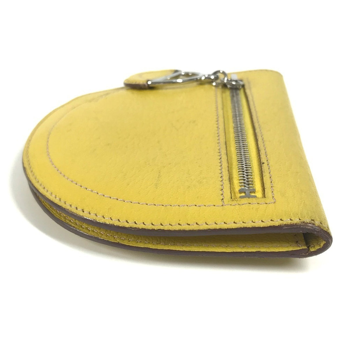 Hermes Yellow Leather Coin Purse/Coin Case (Pre-Owned)