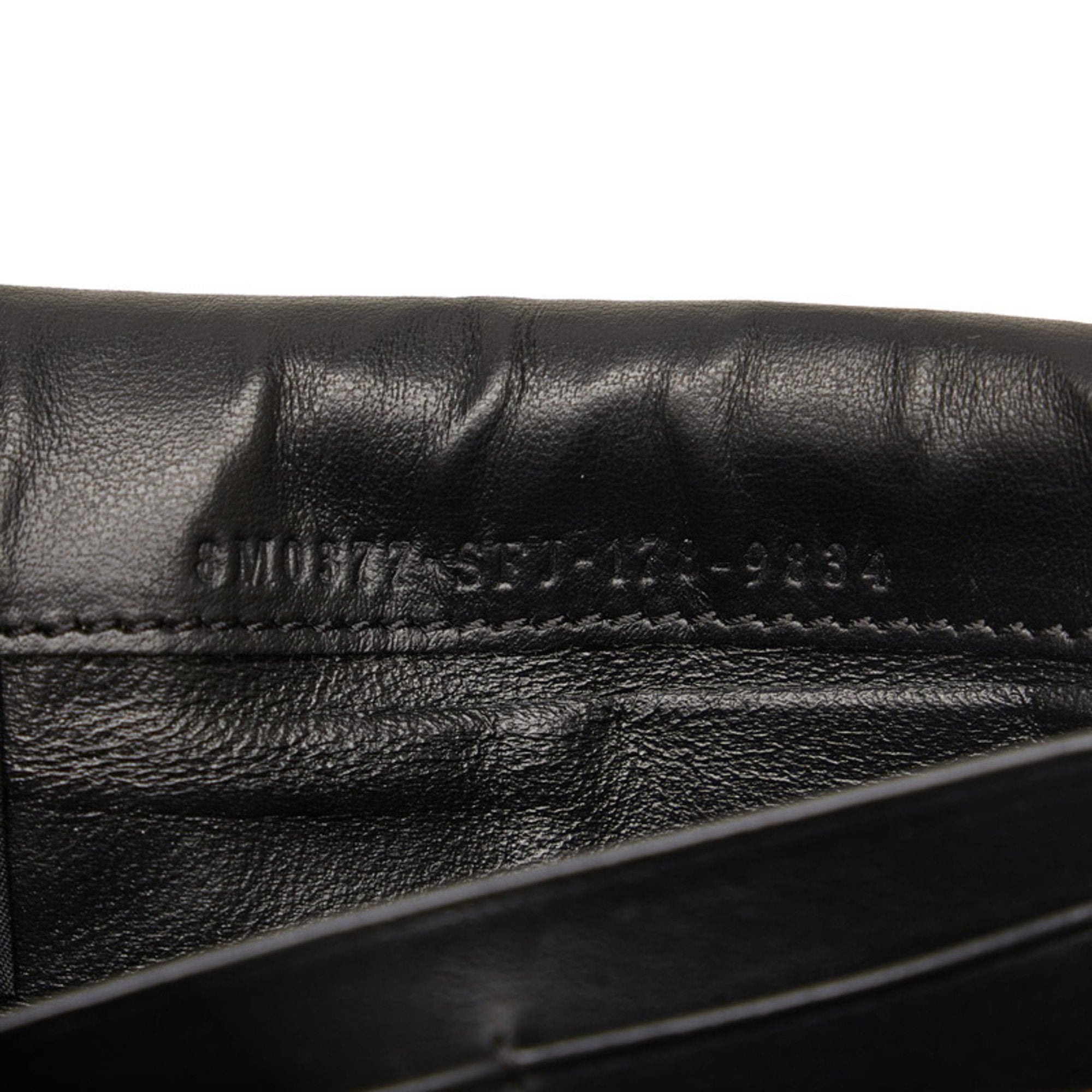 Fendi Black Gold Leather Long Wallet (Bi-Fold) (Pre-Owned)