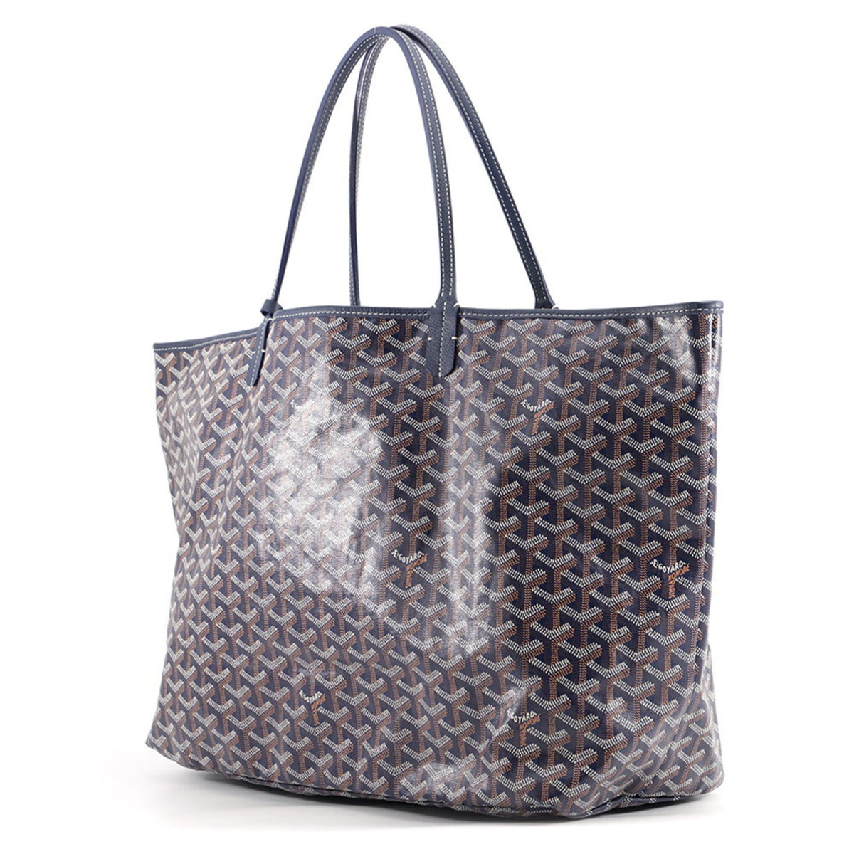 Goyard Blue Navy Pvc Leather Handbag Tote Bag (Pre-Owned)