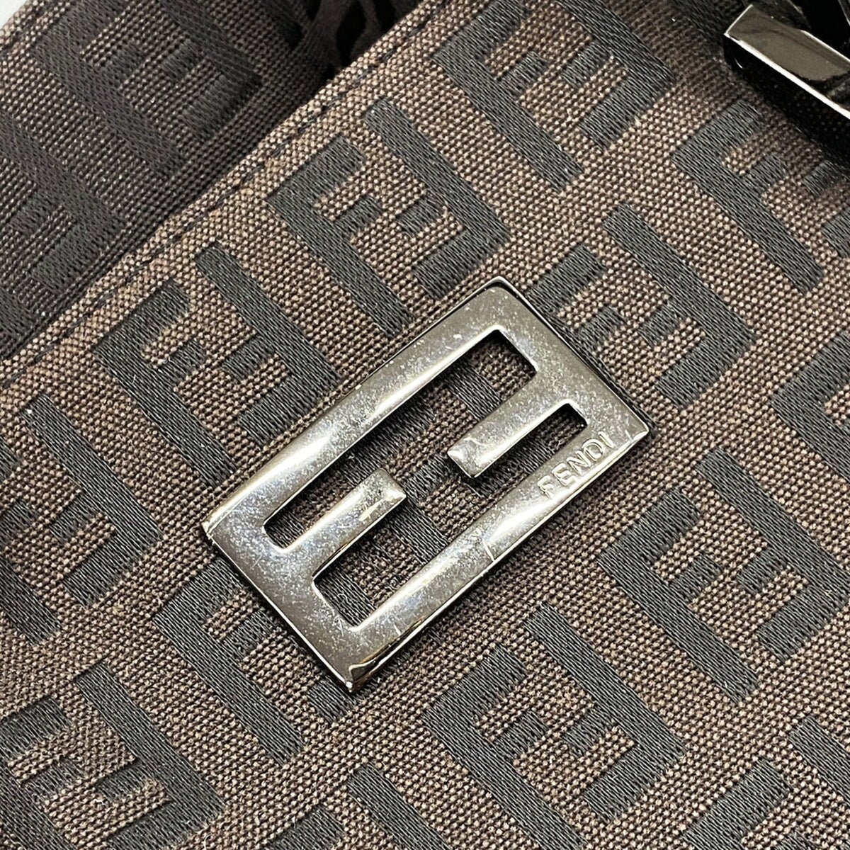 Fendi Dark Brown Nylon Canvas Tote Bag (Pre-Owned)