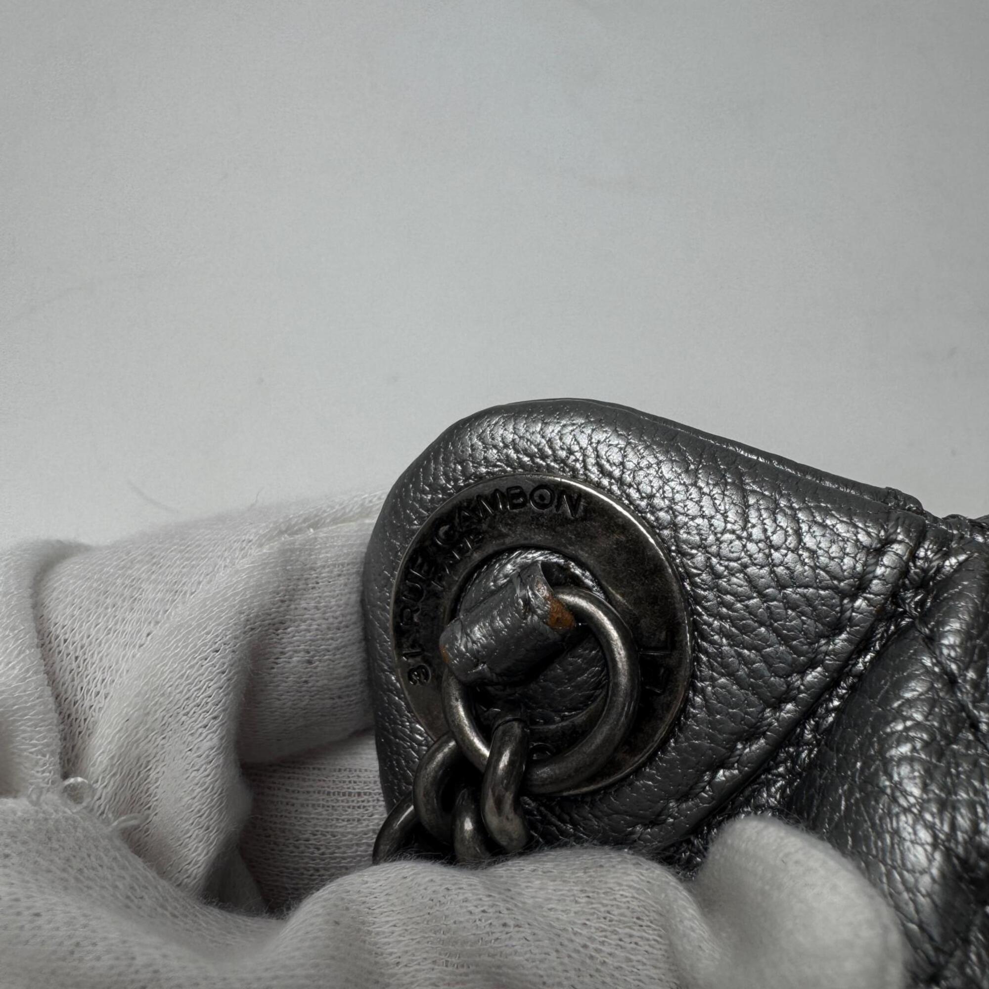 Chanel Silver Leather Fanny Pack (Pre-Owned)