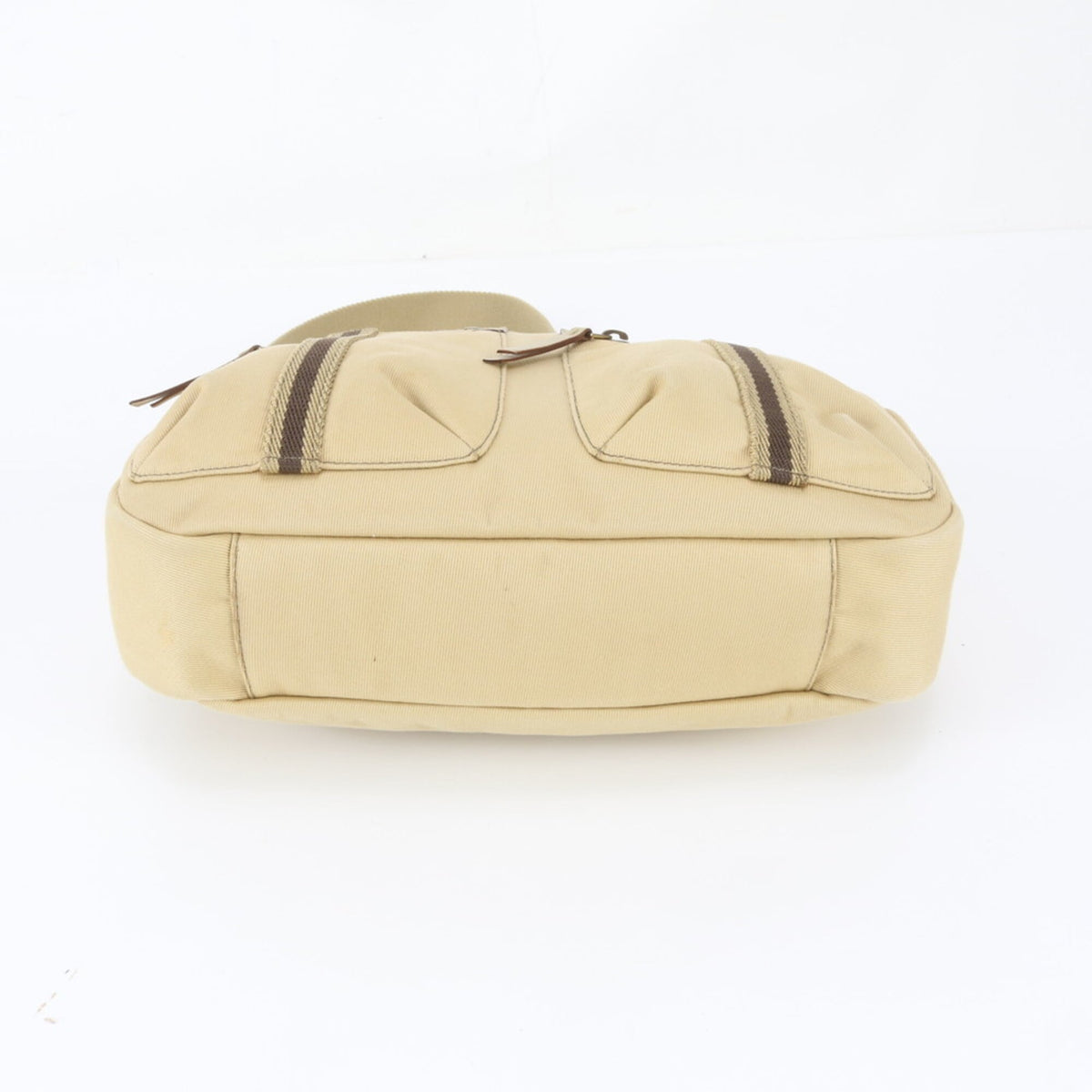 Gucci Beige Leather Canvas Crossbody Bag Handbag Shoulder Bag Tote Bag (Pre-Owned)