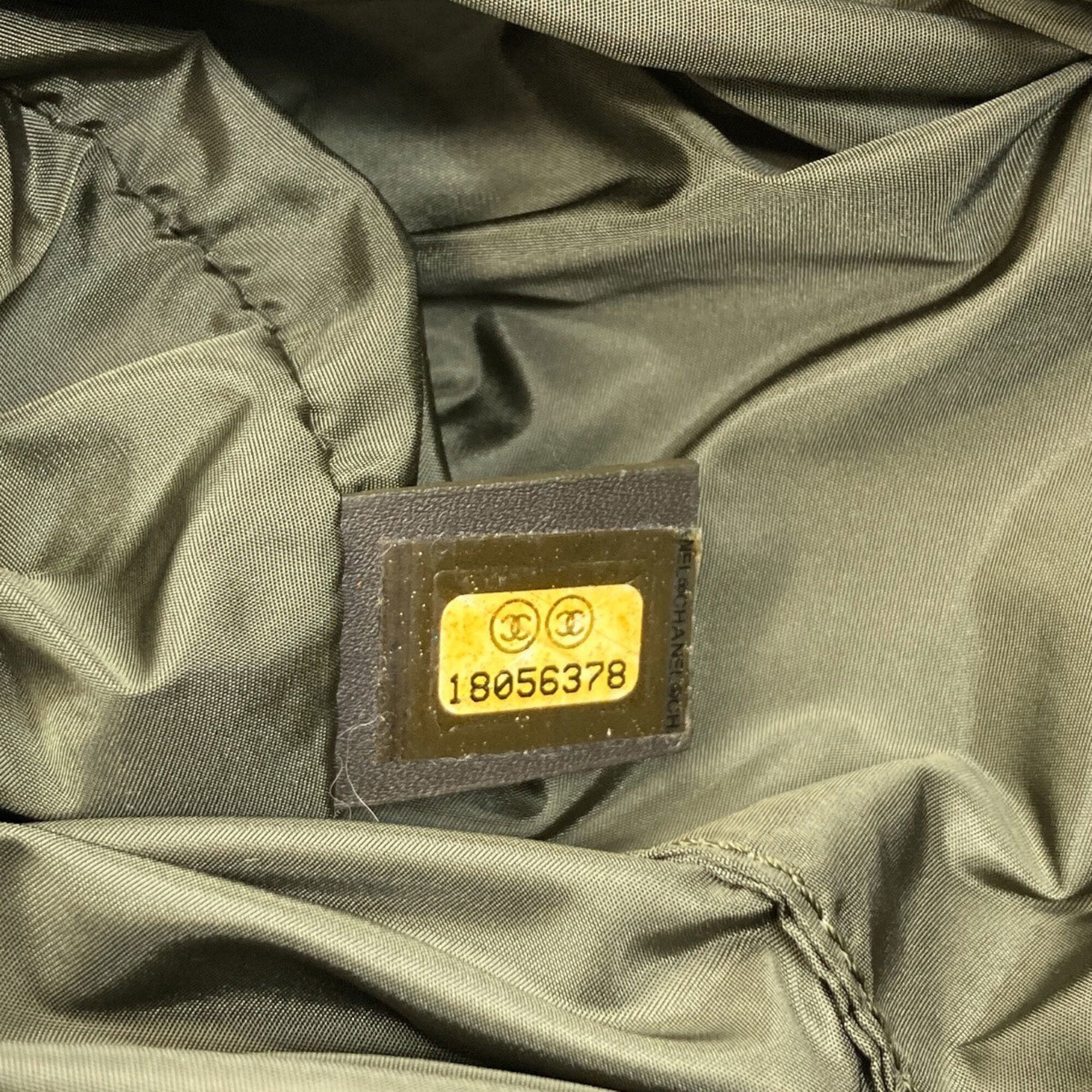 Chanel Khaki Nylon Handbag (Pre-Owned)