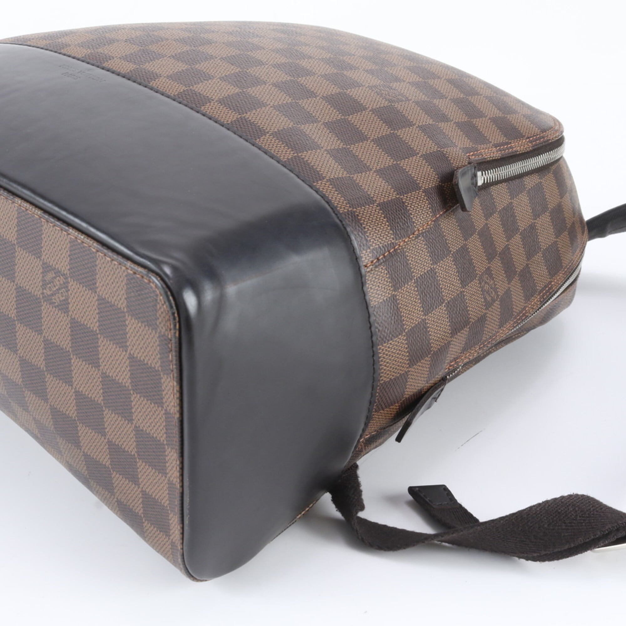 Louis Vuitton Brown Leather Coated Canvas Backpack (Pre-Owned)