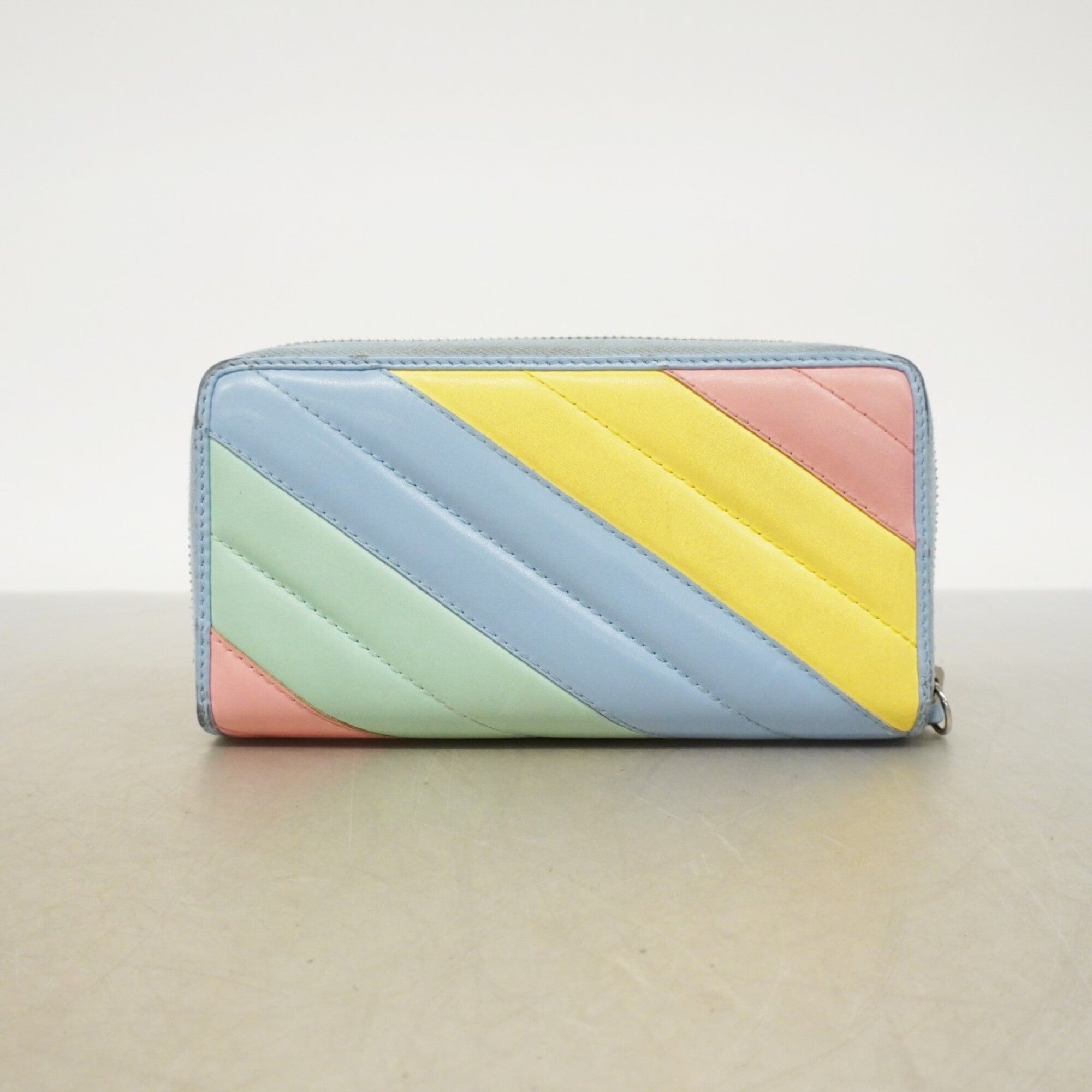 Gucci Blue Multi-Color Leather Long Wallet (Bi-Fold) (Pre-Owned)
