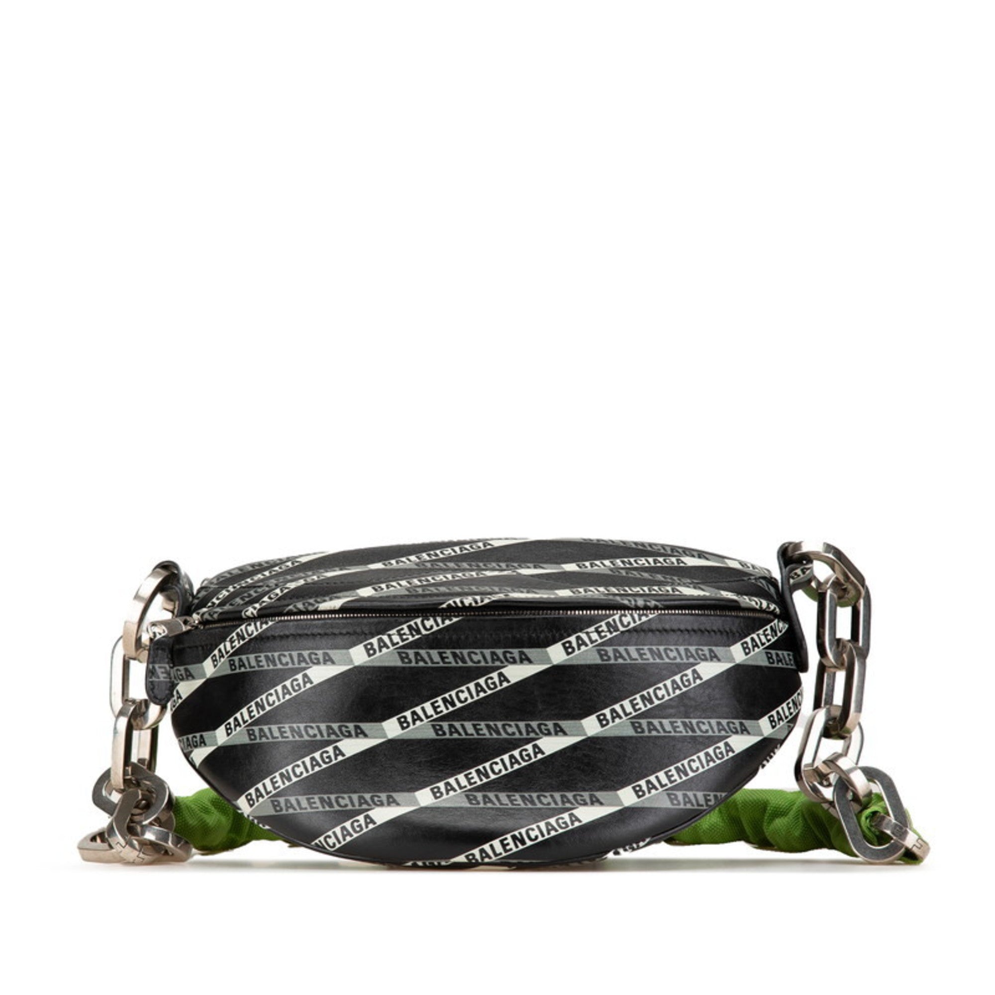 Balenciaga Black Green Leather Fanny Pack (Pre-Owned)