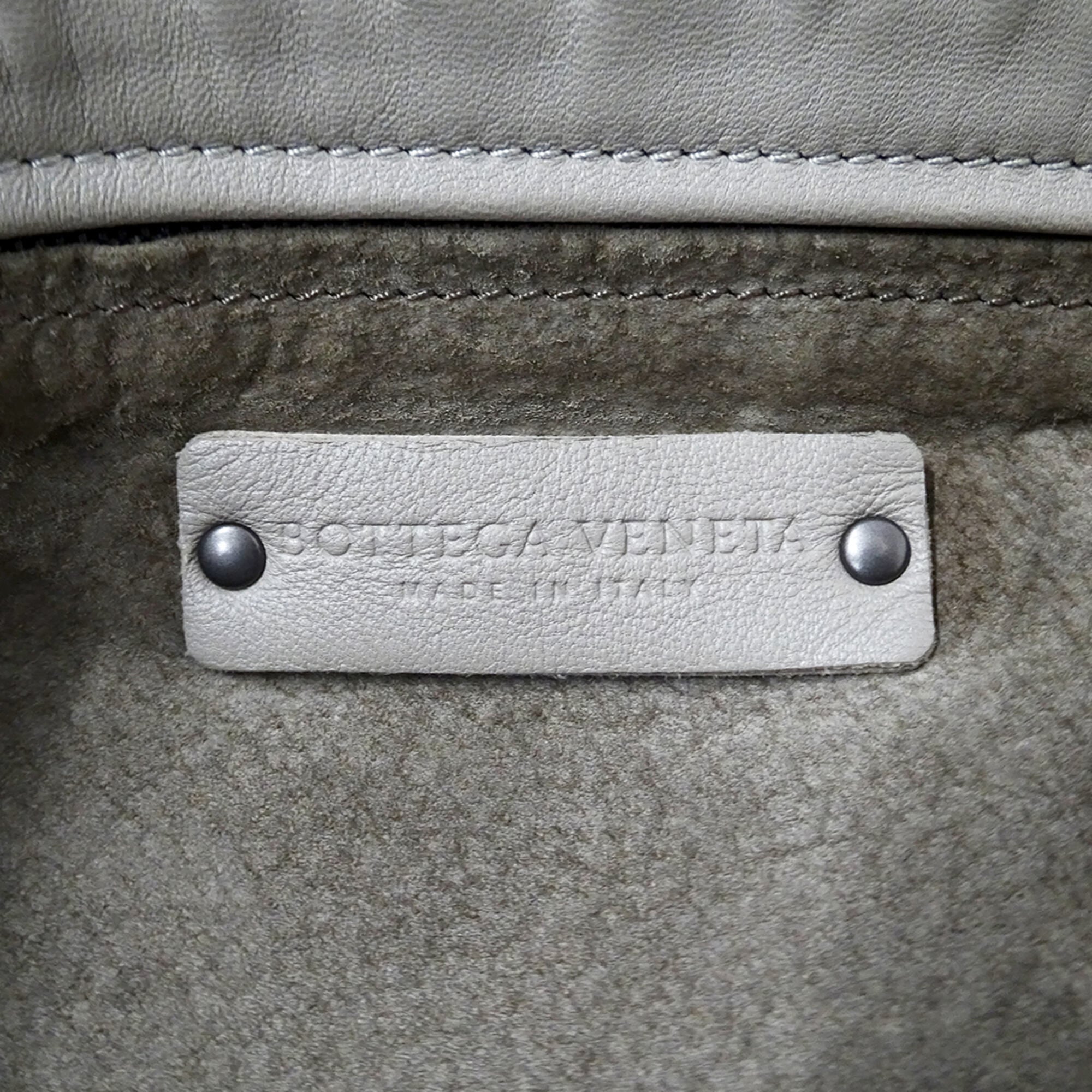 Bottega Veneta Beige Blue Intrecciato Handbag Tote Bag (Pre-Owned)