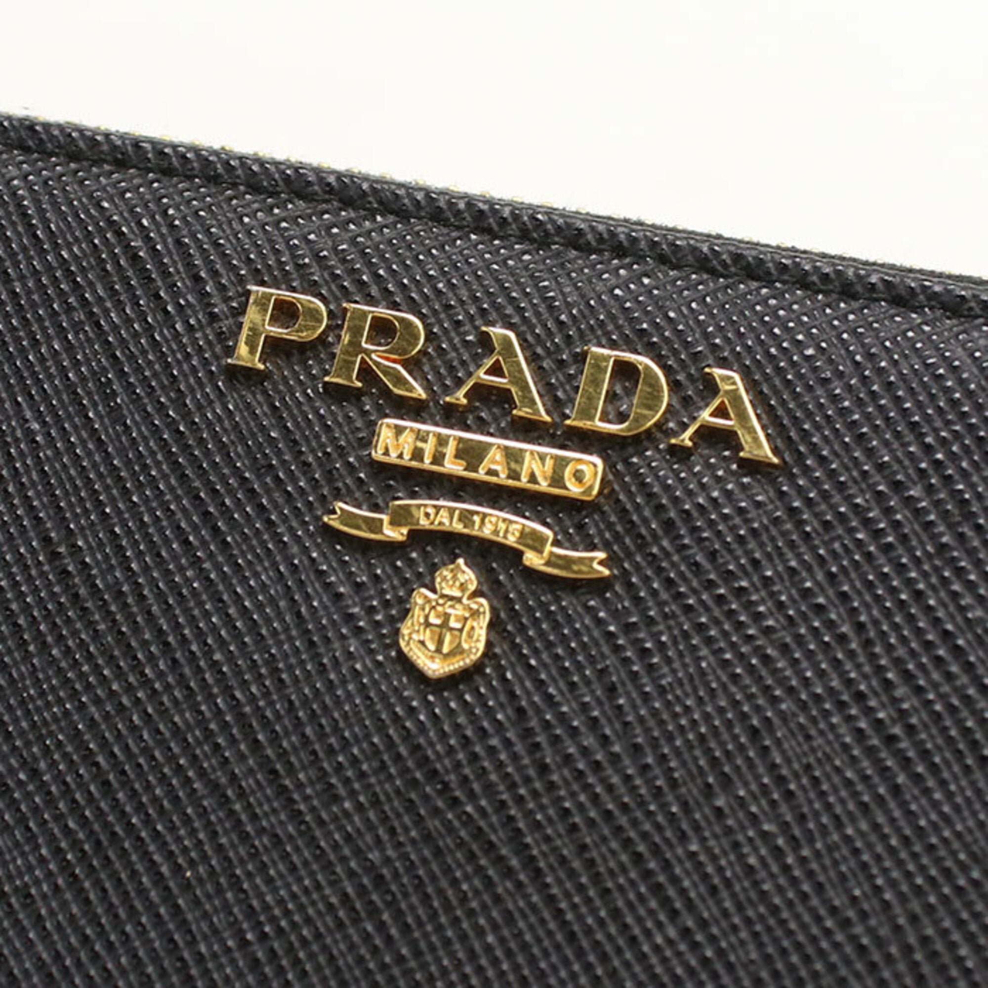 Prada Black Leather Long Wallet (Bi-Fold) (Pre-Owned)