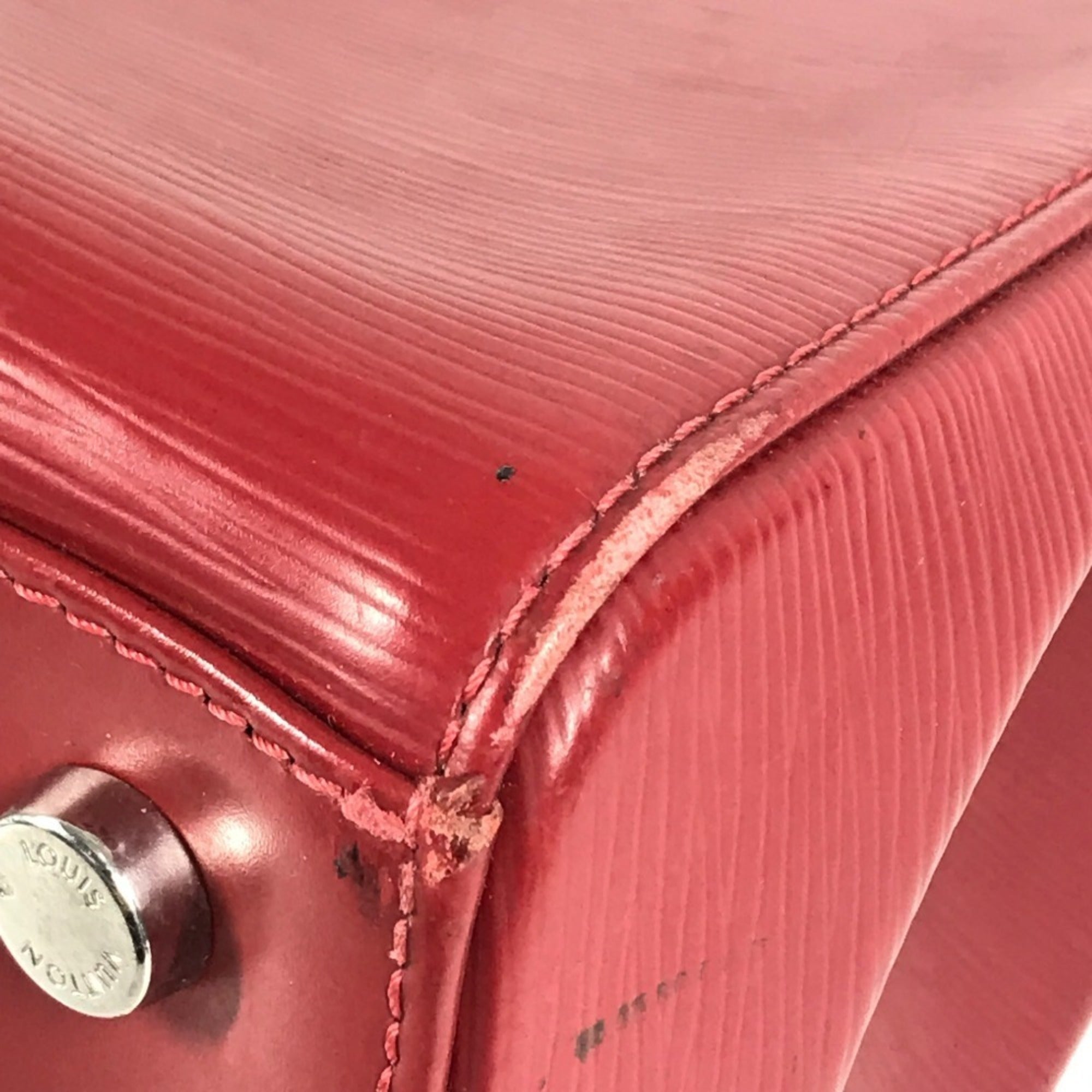 Louis Vuitton Carmine Red Color Epi Leather Handbag Shoulder Bag Tote Bag (Pre-Owned)