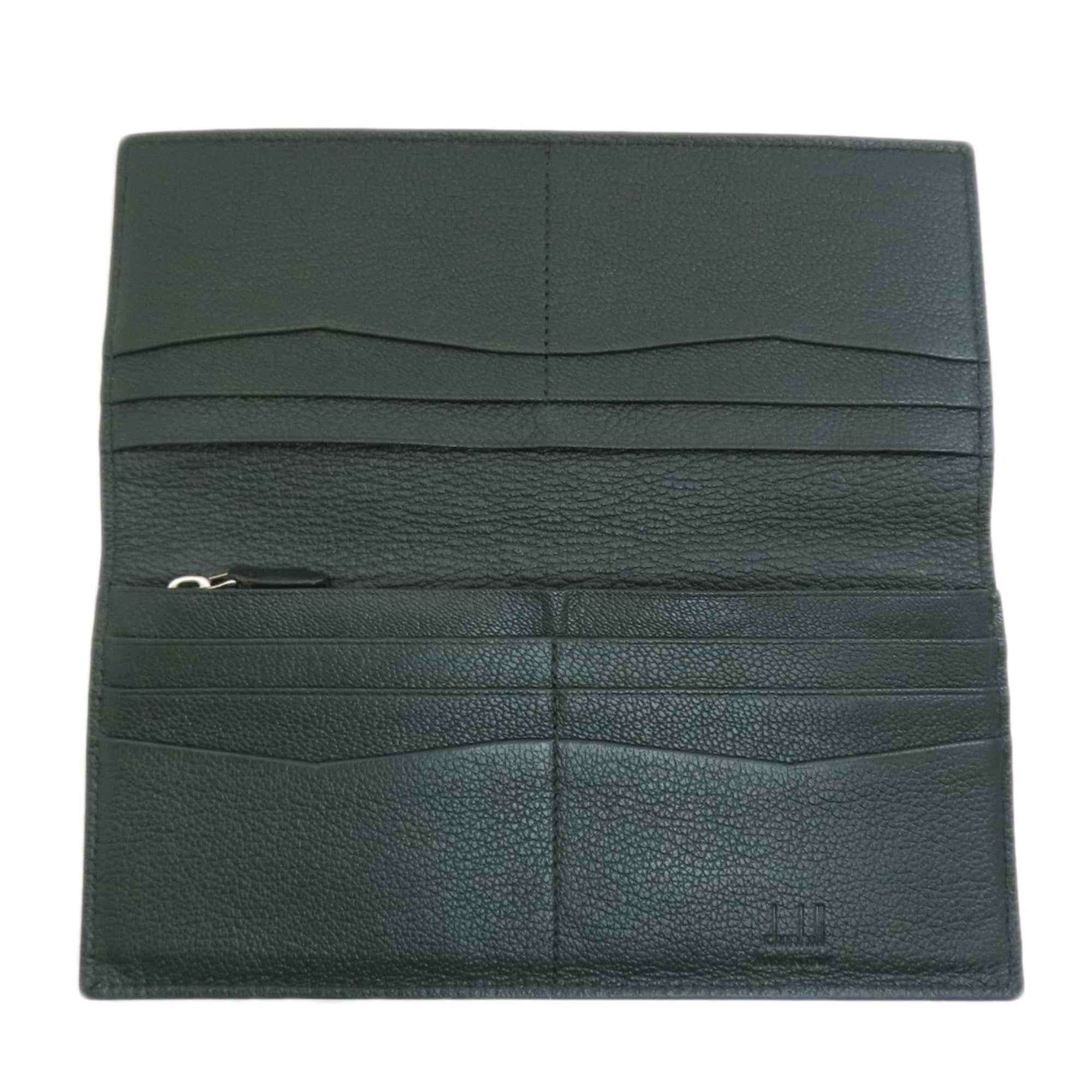 Dunhill Dark Green Leather Long Wallet (Bi-Fold) (Pre-Owned)
