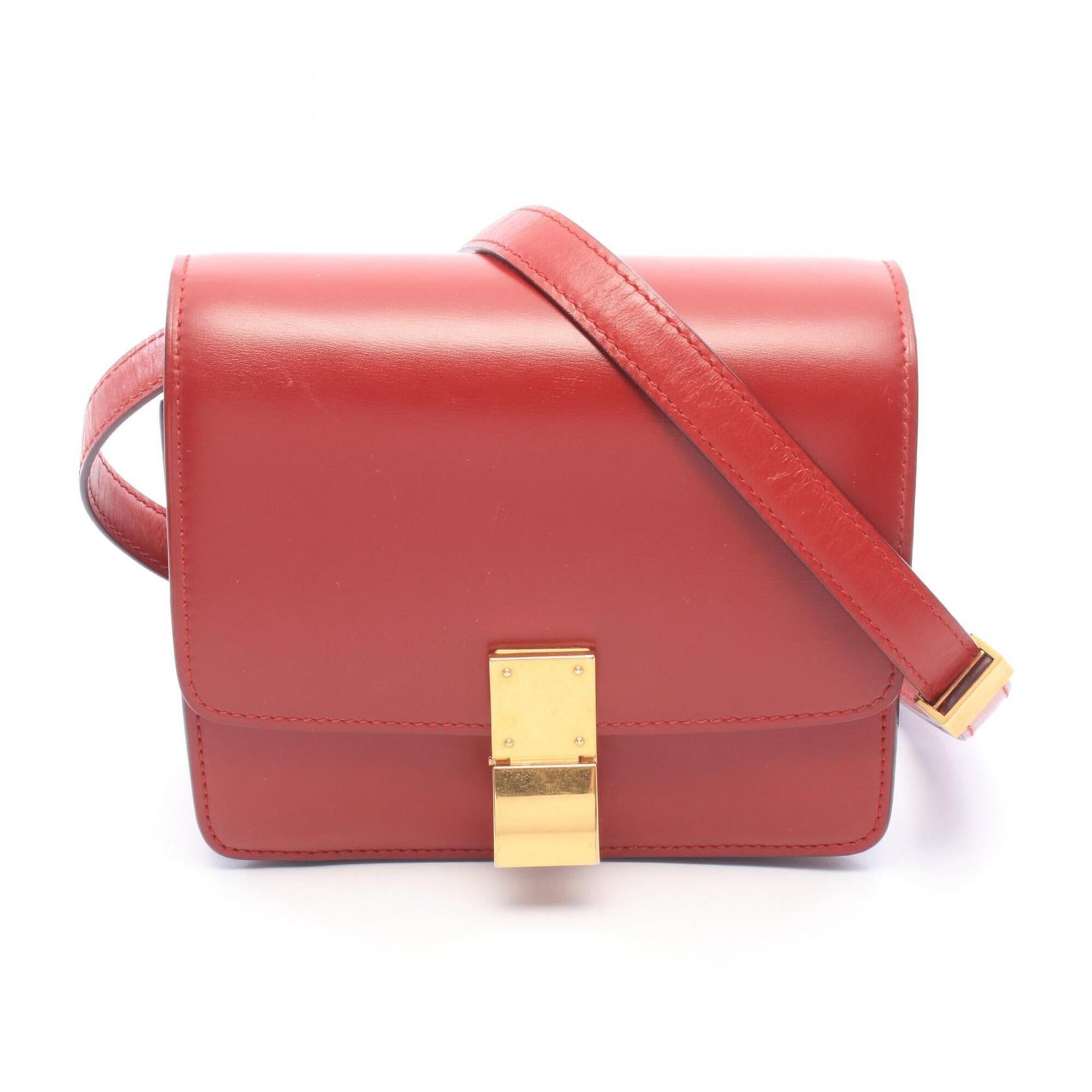 Celine Red Color Leather Handbag Shoulder Bag (Pre-Owned)