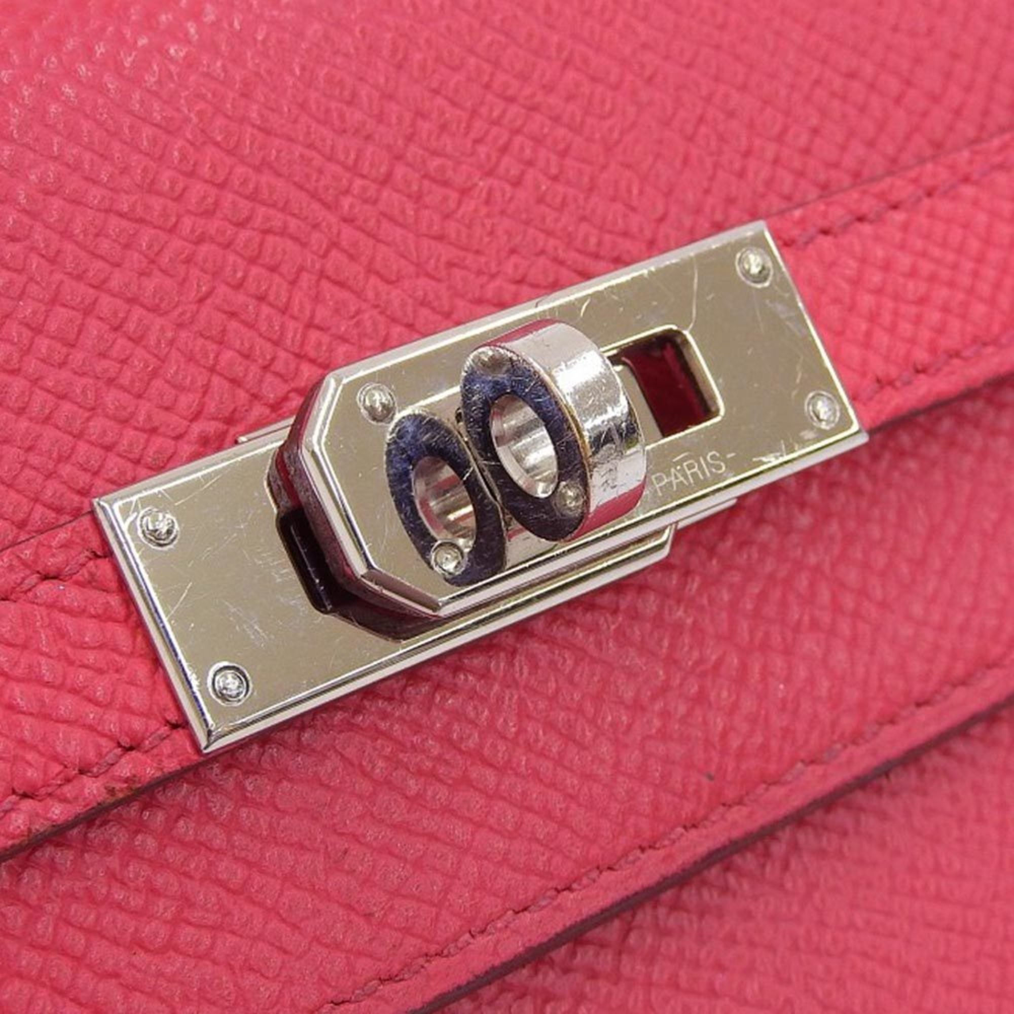 Hermes Pink Rose Red Epsom Leather Coin Purse/Coin Case (Pre-Owned)