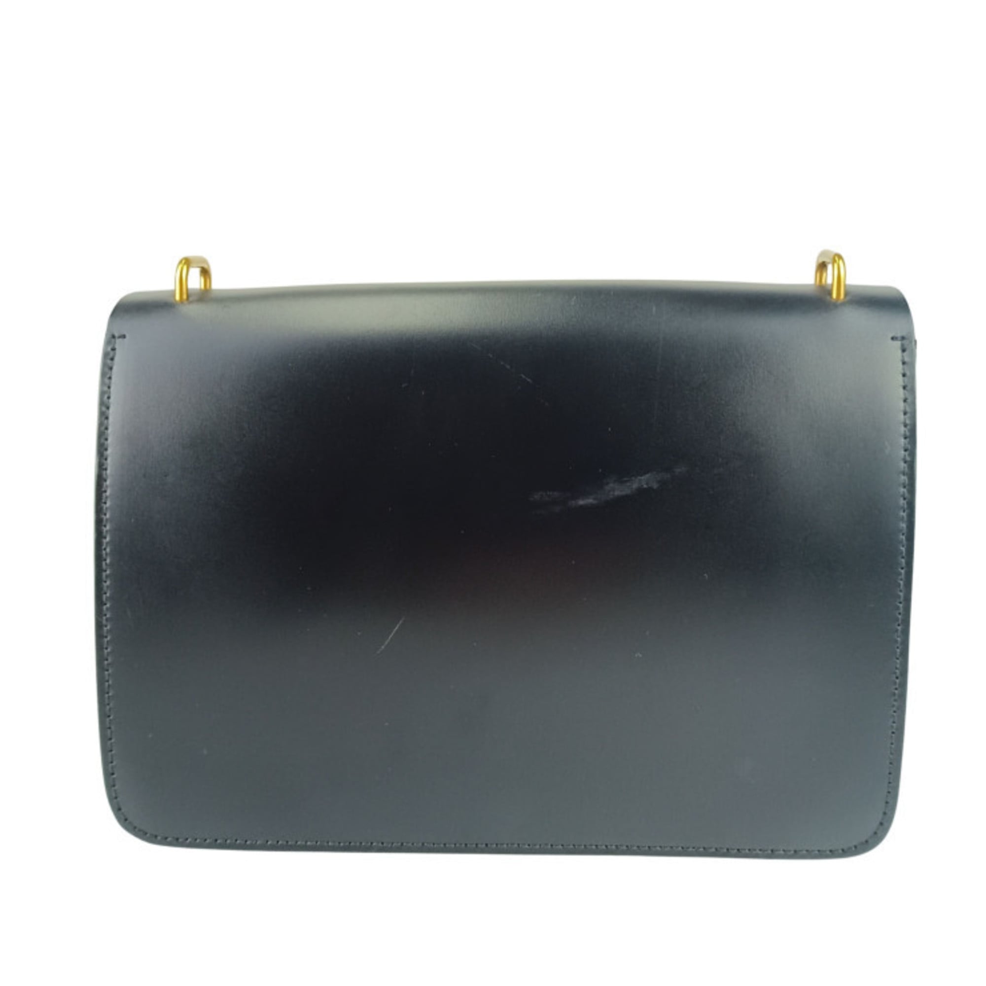 Burberry Black Leather Handbag Shoulder Bag (Pre-Owned)