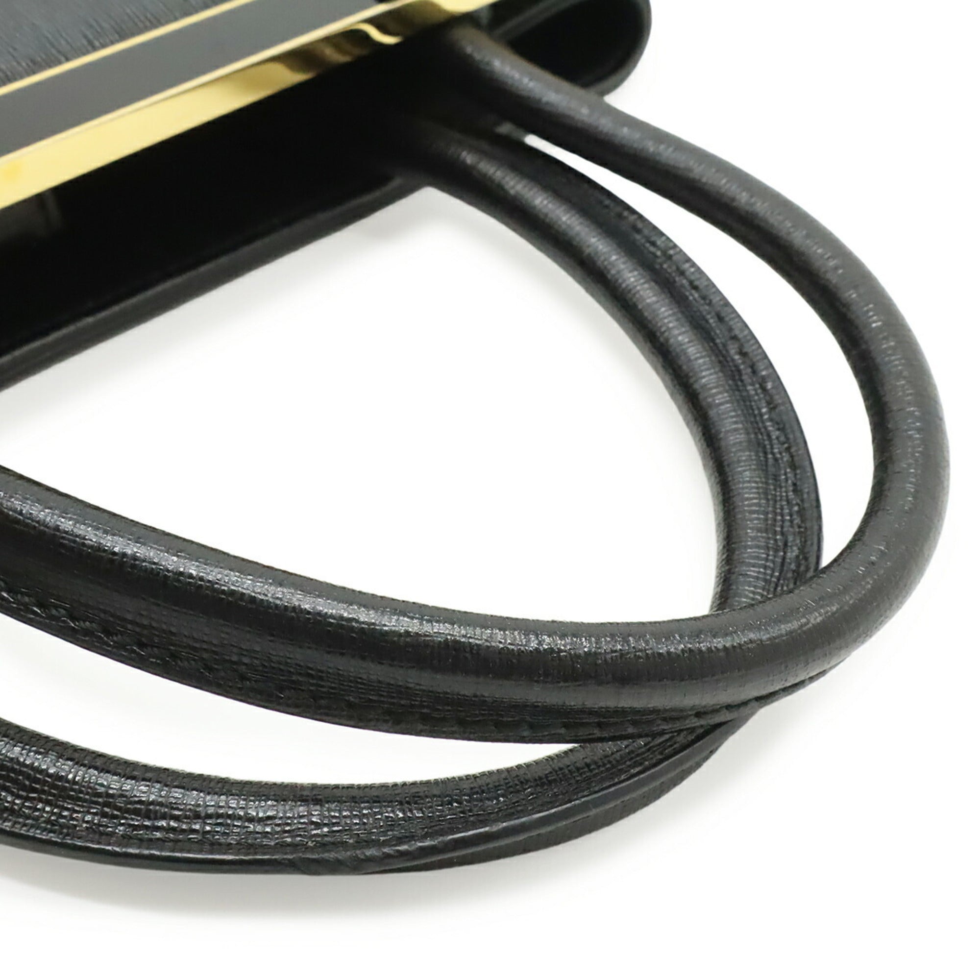 Fendi Black Leather Handbag Shoulder Bag Tote Bag (Pre-Owned)