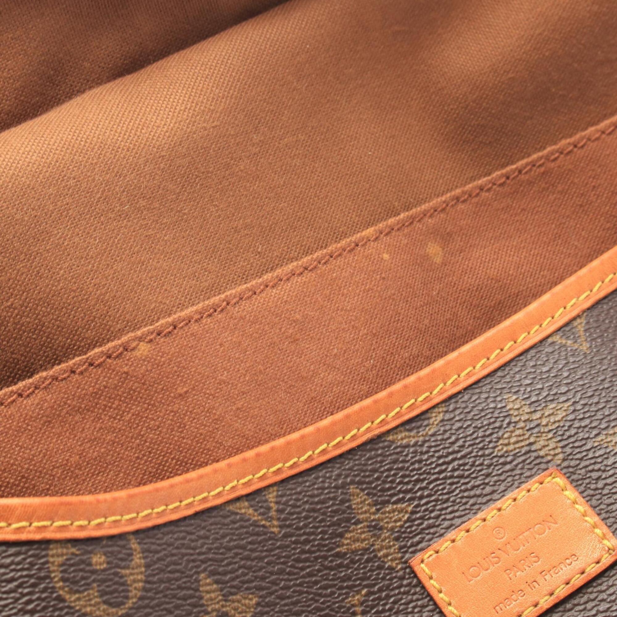 Louis Vuitton Brown Coated Canvas Leather Handbag Shoulder Bag (Pre-Owned)