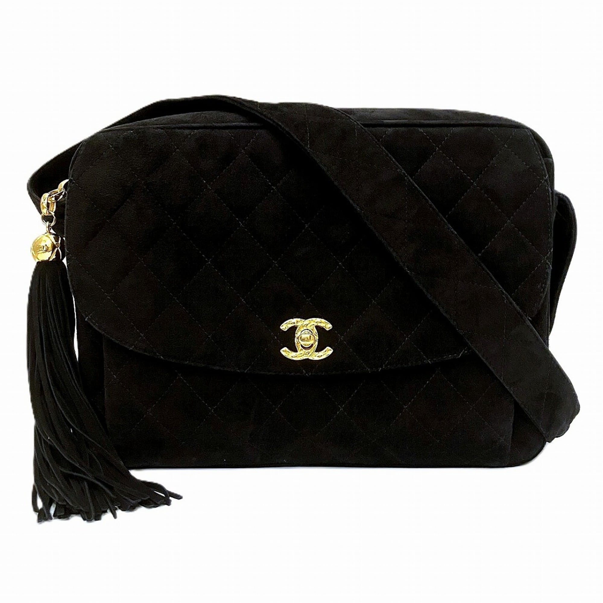 Chanel Black Suede Shoulder Bag (Pre-Owned)