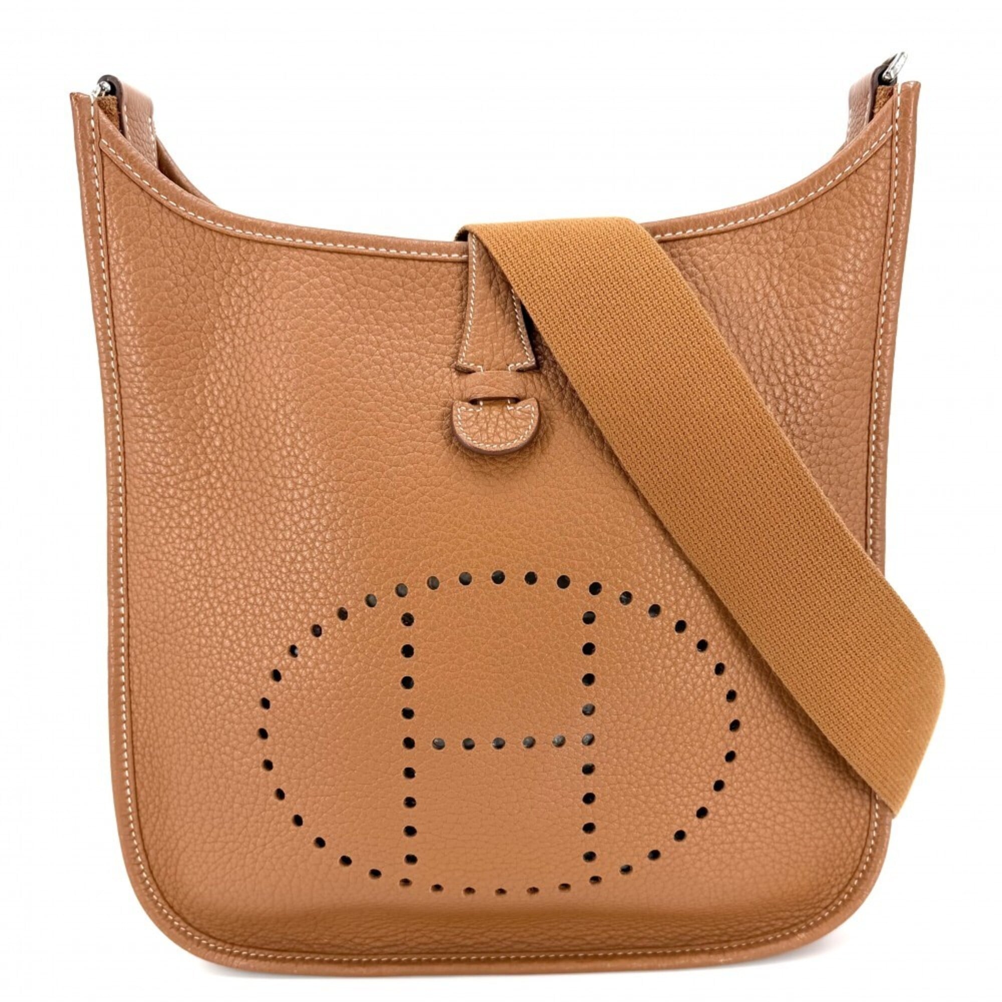 Hermes Evelyne Brown Leather Shoulder Bag (Pre-Owned)