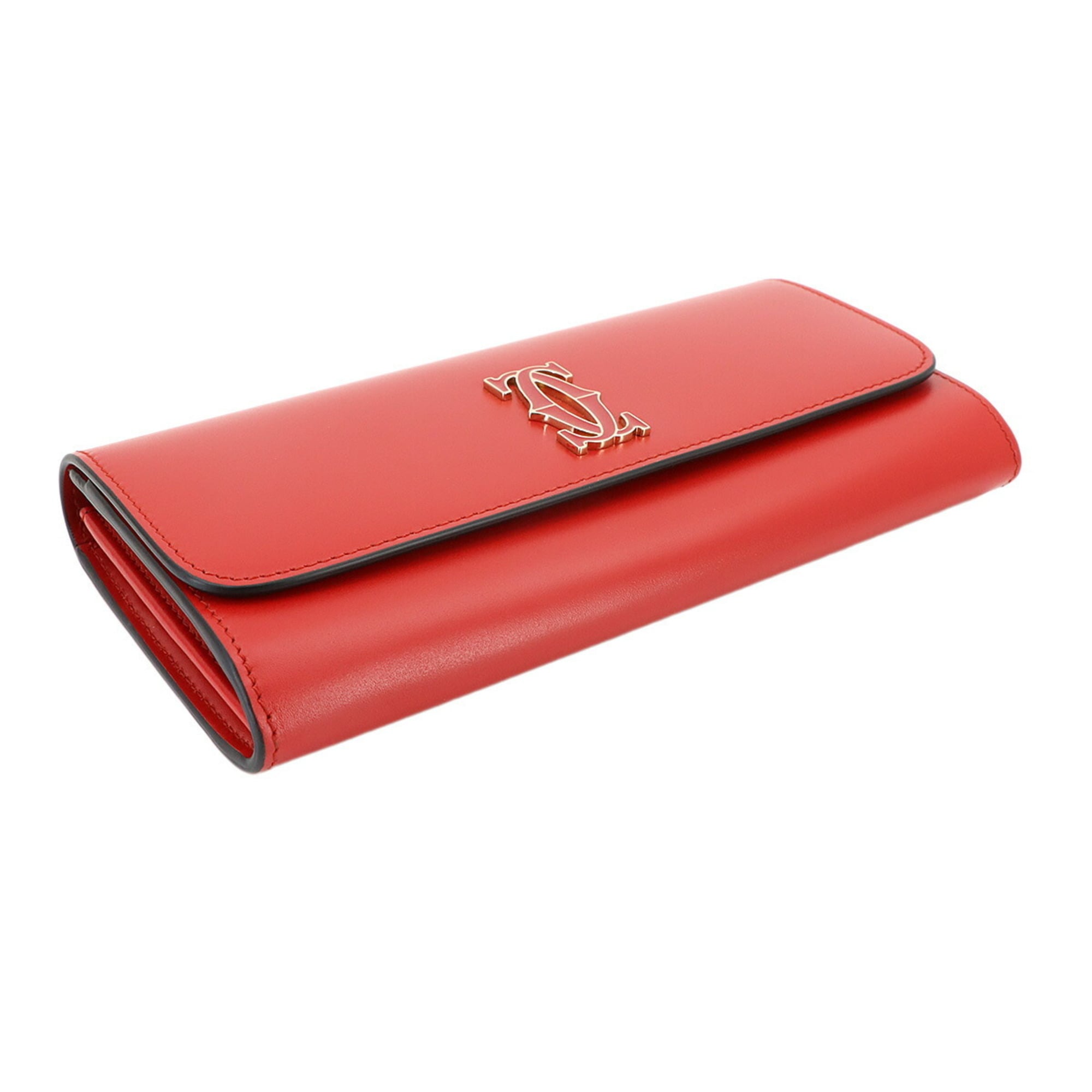 Cartier Red Color Leather Long Wallet (Bi-Fold) (Pre-Owned)