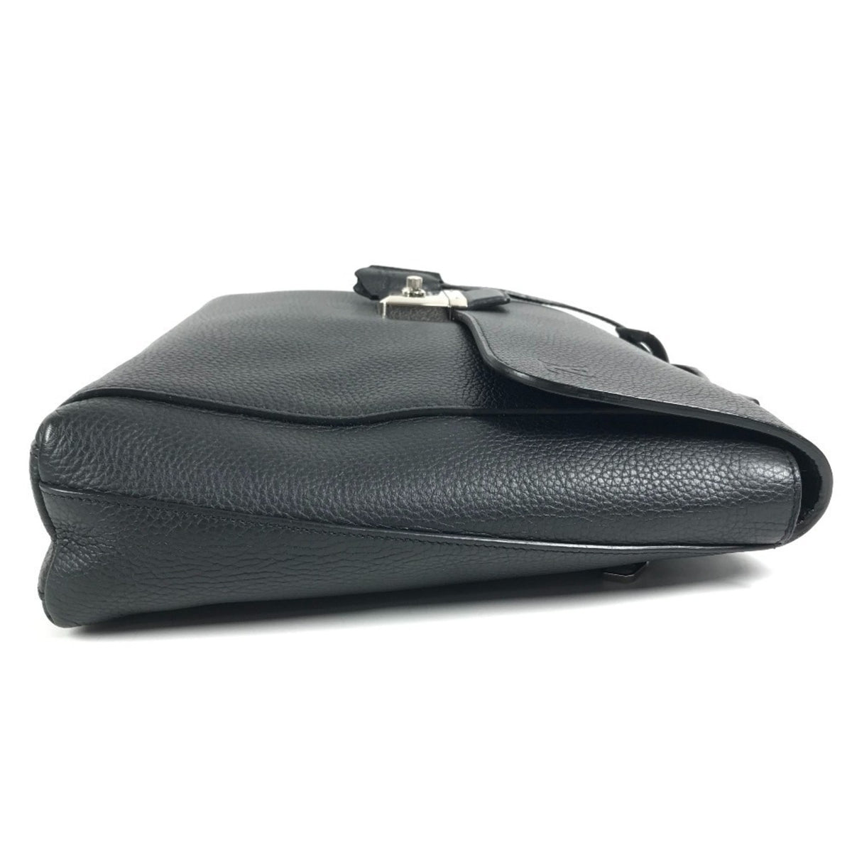 Louis Vuitton Black Leather Briefcase Handbag (Pre-Owned)